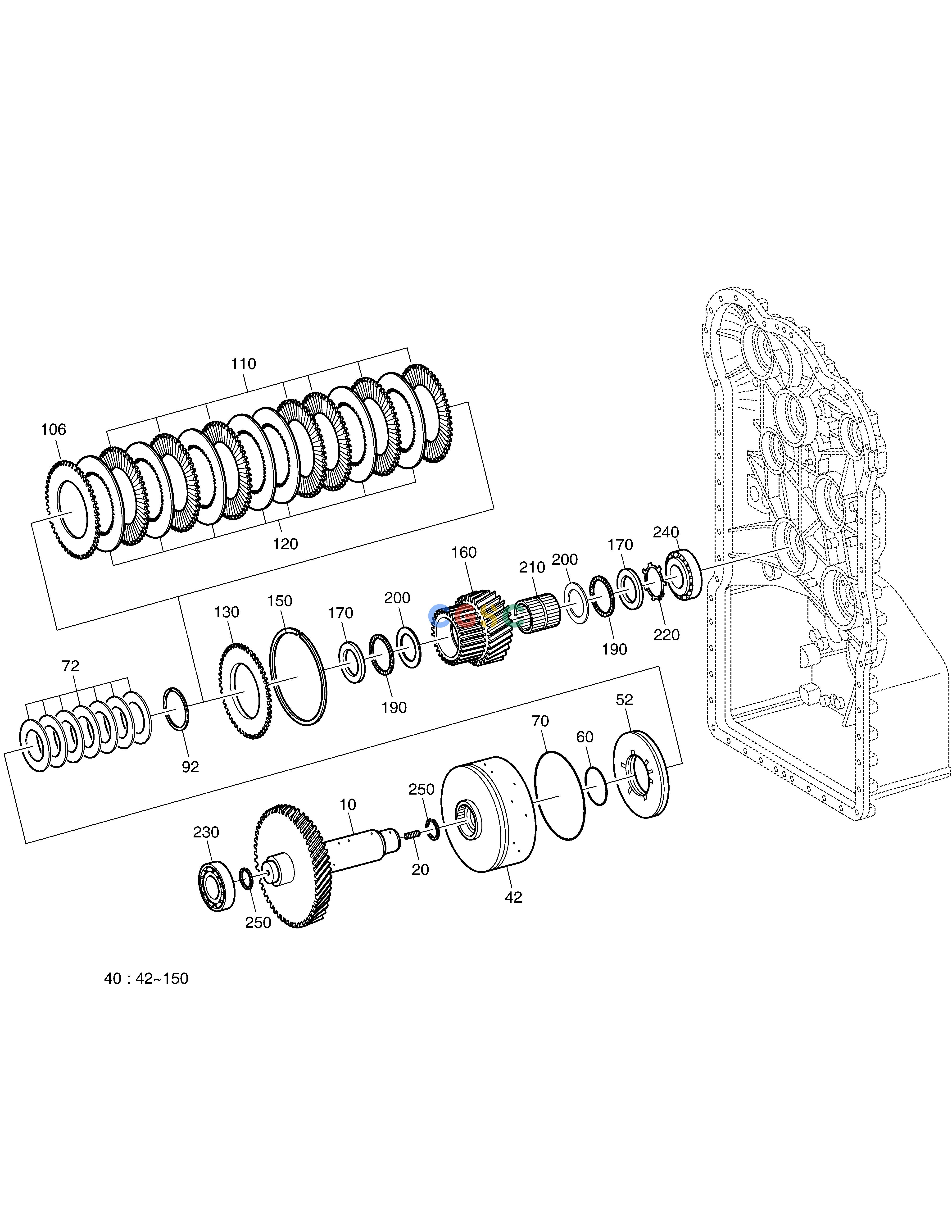 斗山零件查询CLUTCH - K2 - TRANSMISSION DL250A Doosan parts catalog online