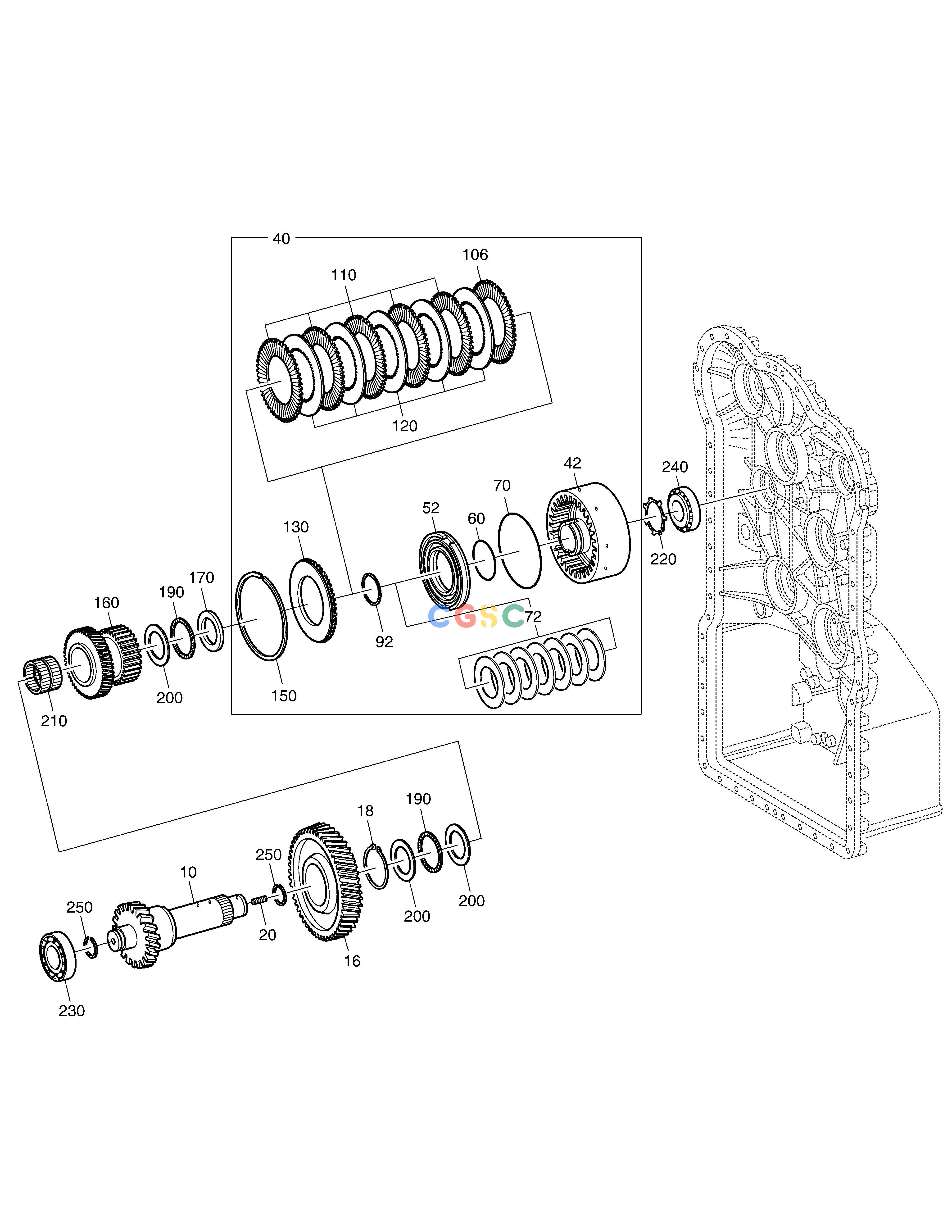 斗山零件查询CLUTCH - K4 - TRANSMISSION DL250A Doosan parts catalog online