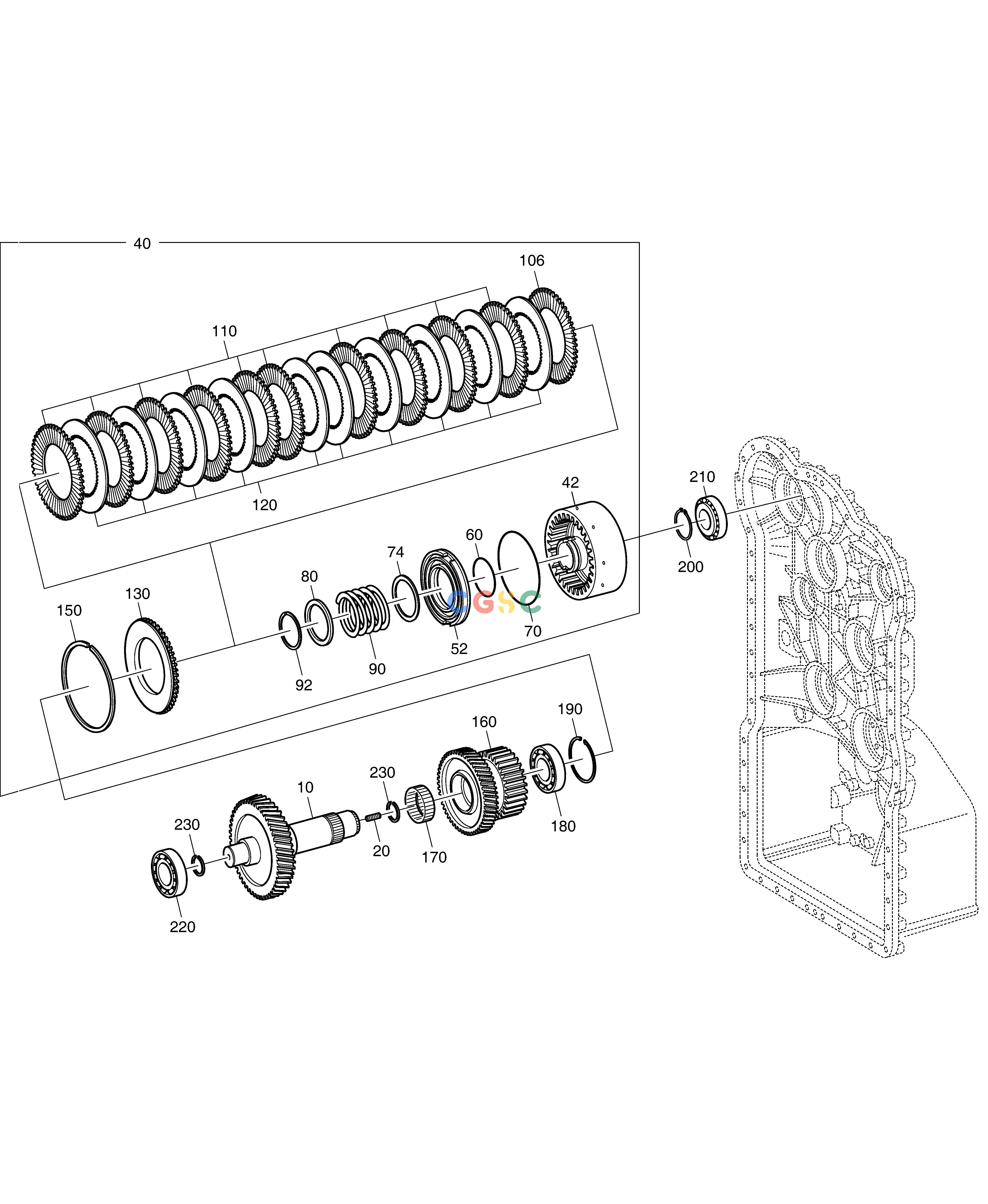 斗山零件查询CLUTCH - KR - TRANSMISSION DL250A Doosan parts catalog online
