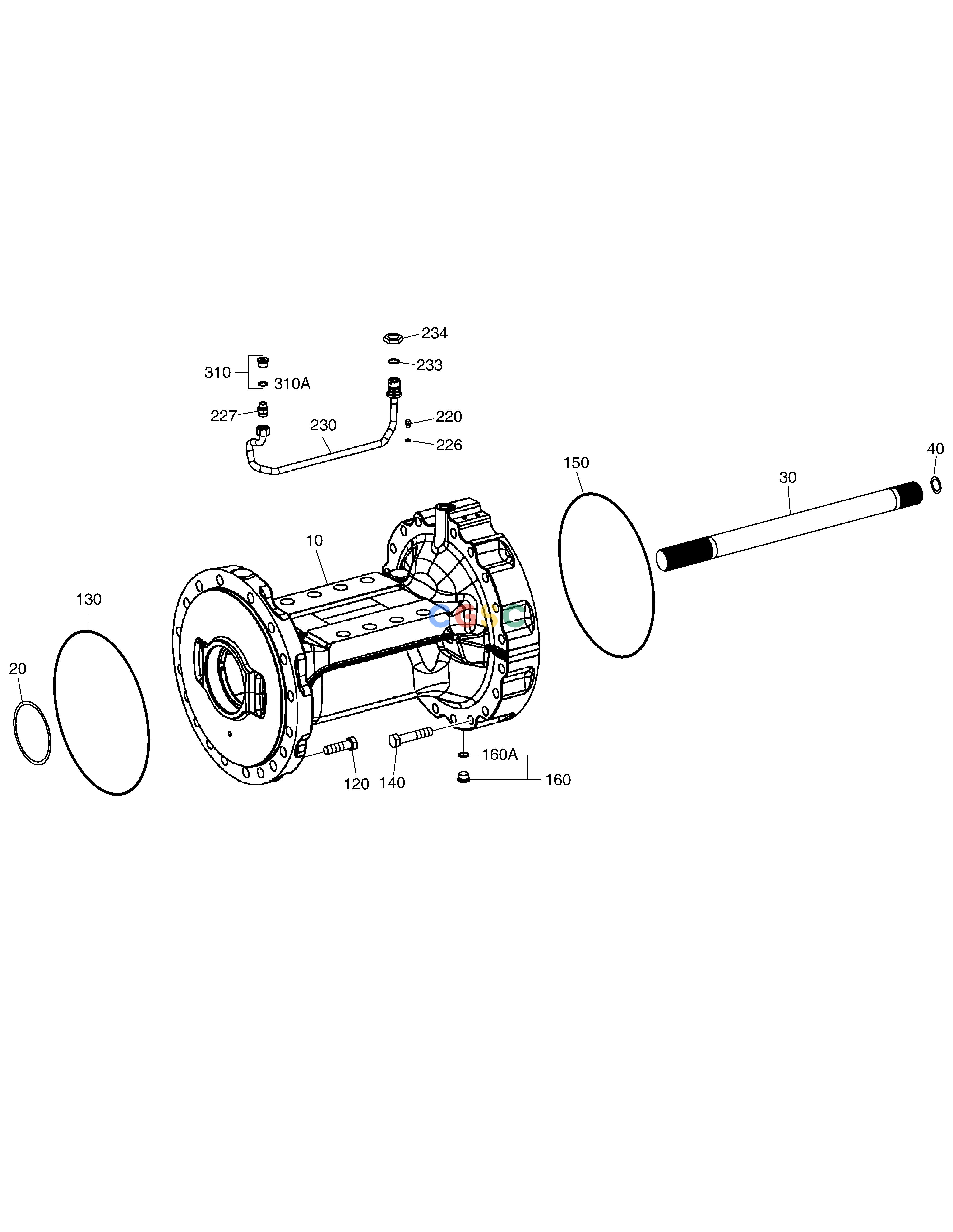 斗山零件查询AXLE CASING - FRONT AXLE DL250A Doosan parts catalog online