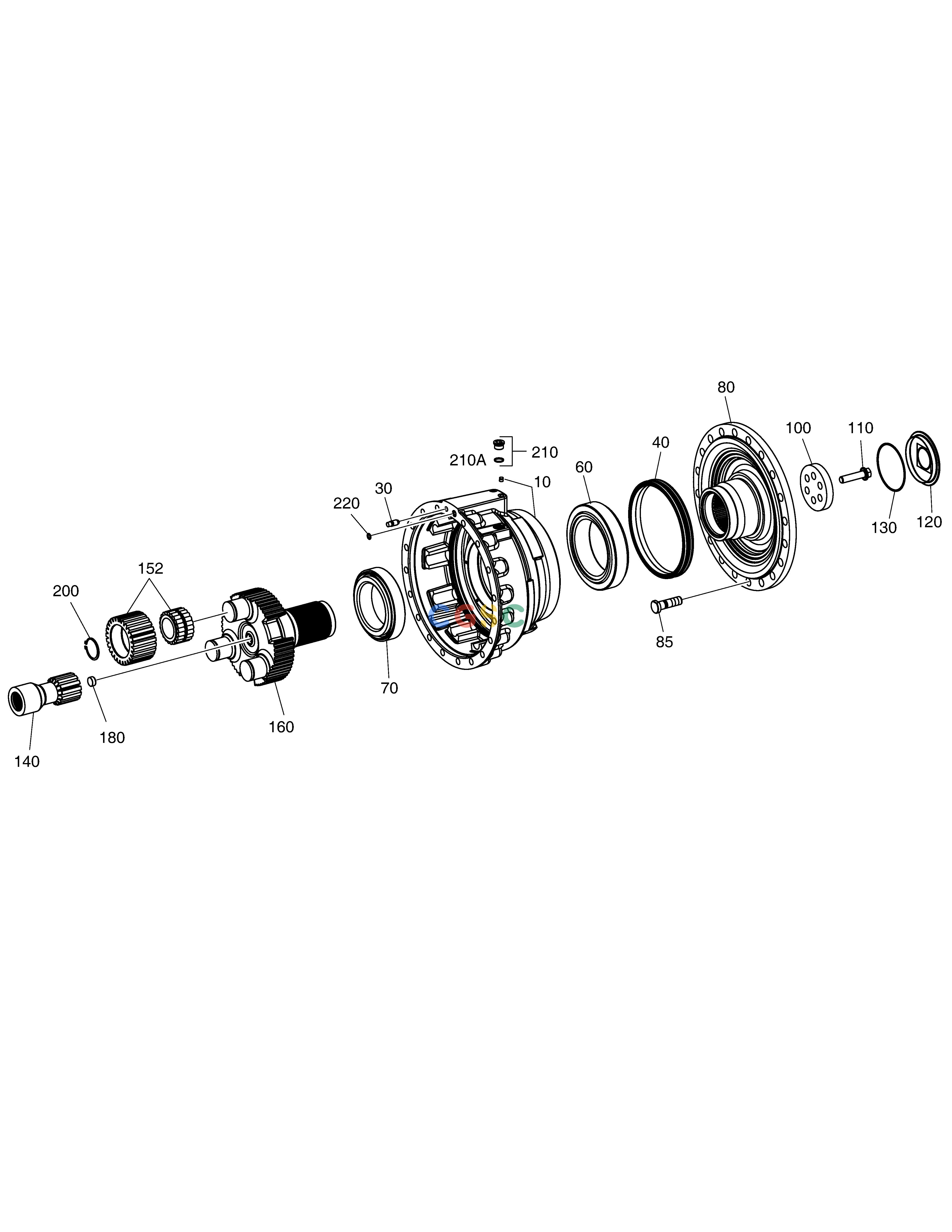 斗山零件查询OUTPUT - FRONT AXLE DL250A Doosan parts catalog online