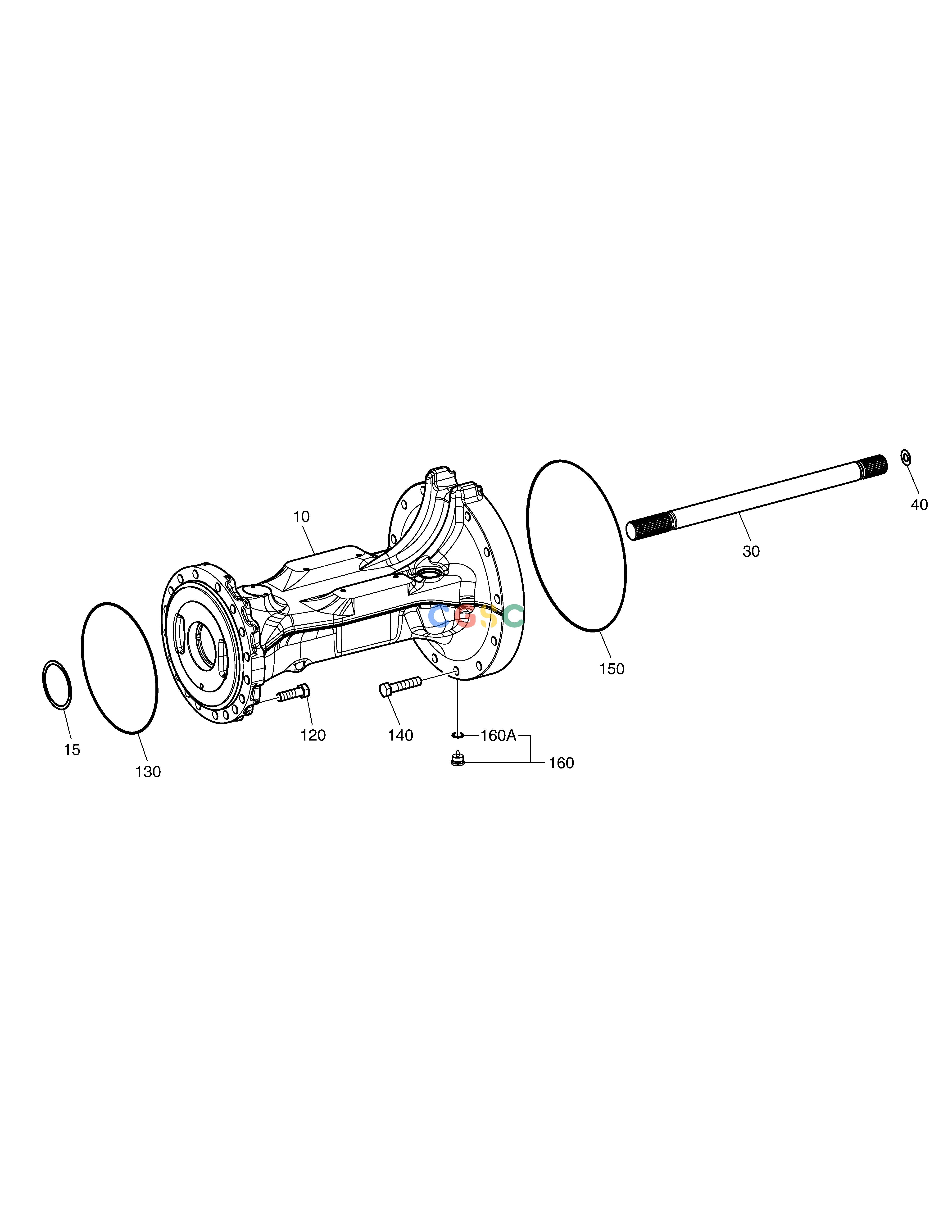 斗山零件查询AXLE CASING - REAR AXLE DL250A Doosan parts catalog online