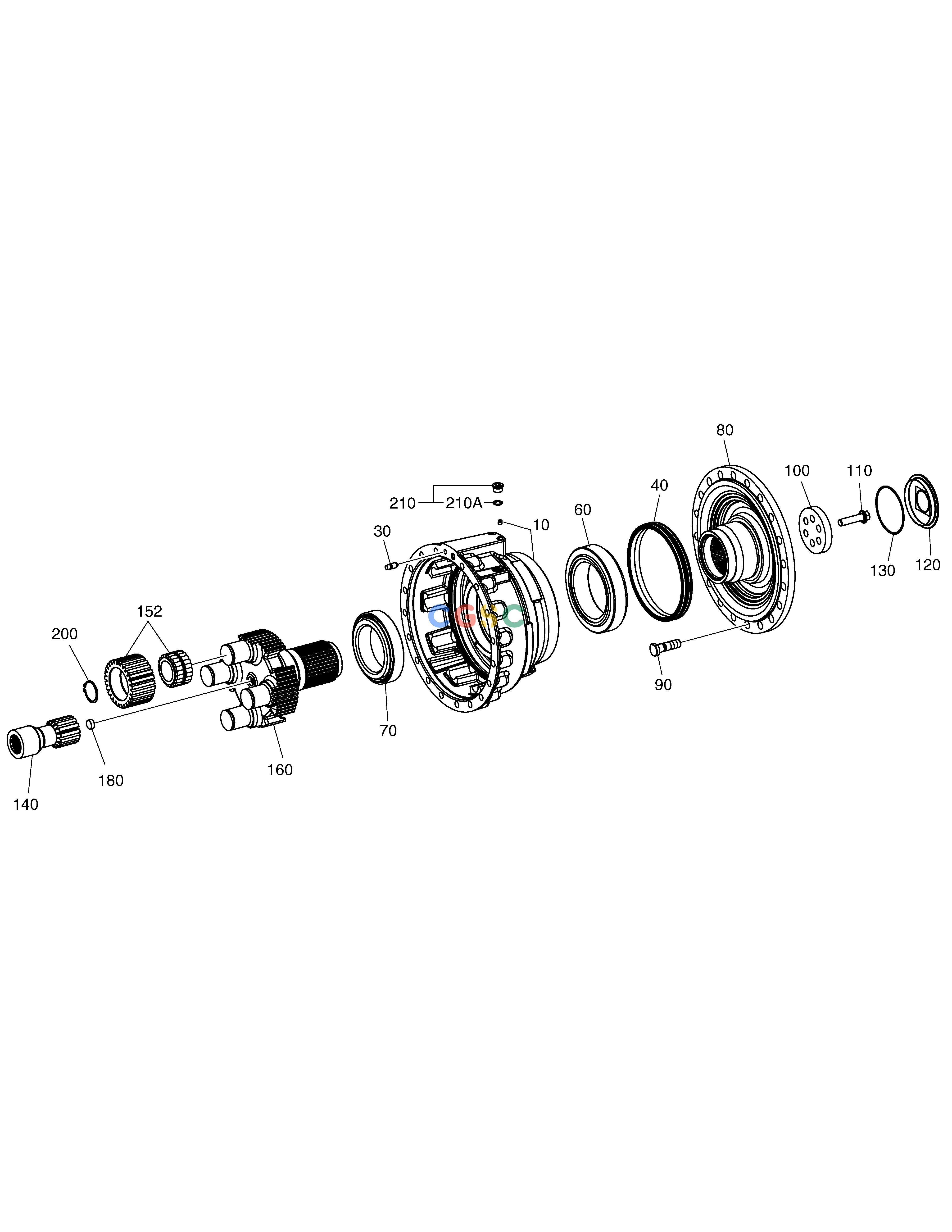 斗山零件查询OUTPUT - REAR AXLE DL250A Doosan parts catalog online