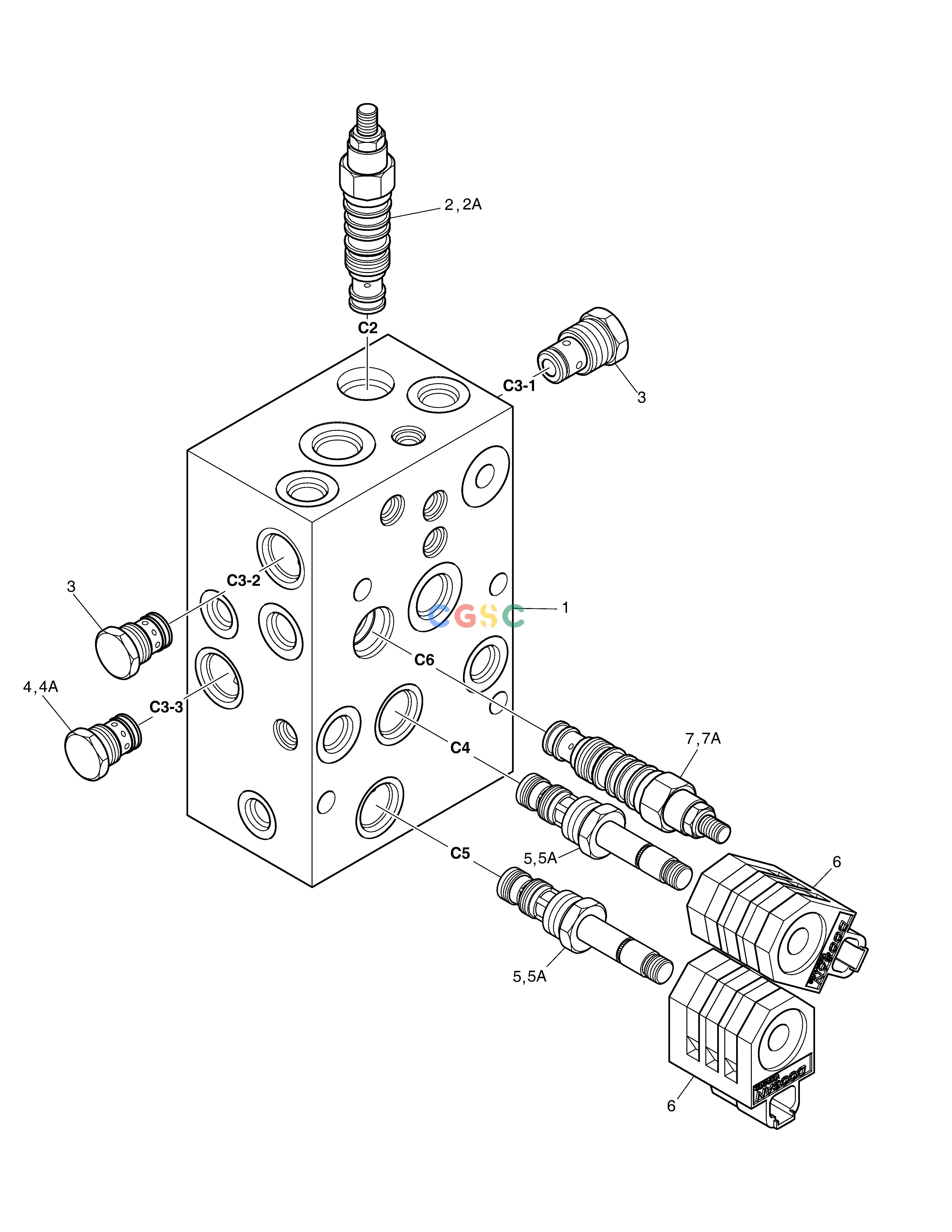 斗山零件查询BRAKE & PILOT SUPPLY VALVE DL250A Doosan parts catalog online