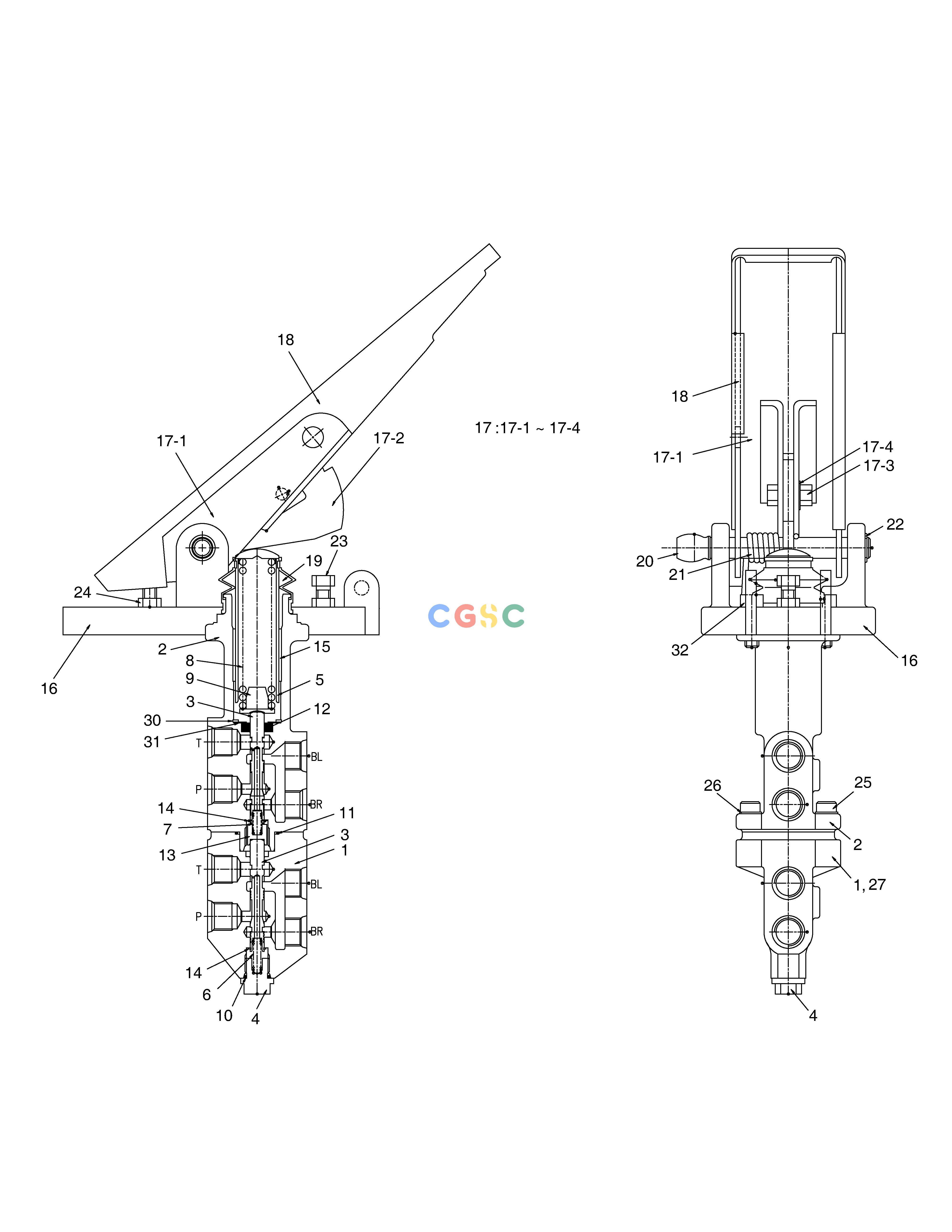 斗山零件查询BRAKE FOOT VALVE DL250A Doosan parts catalog online