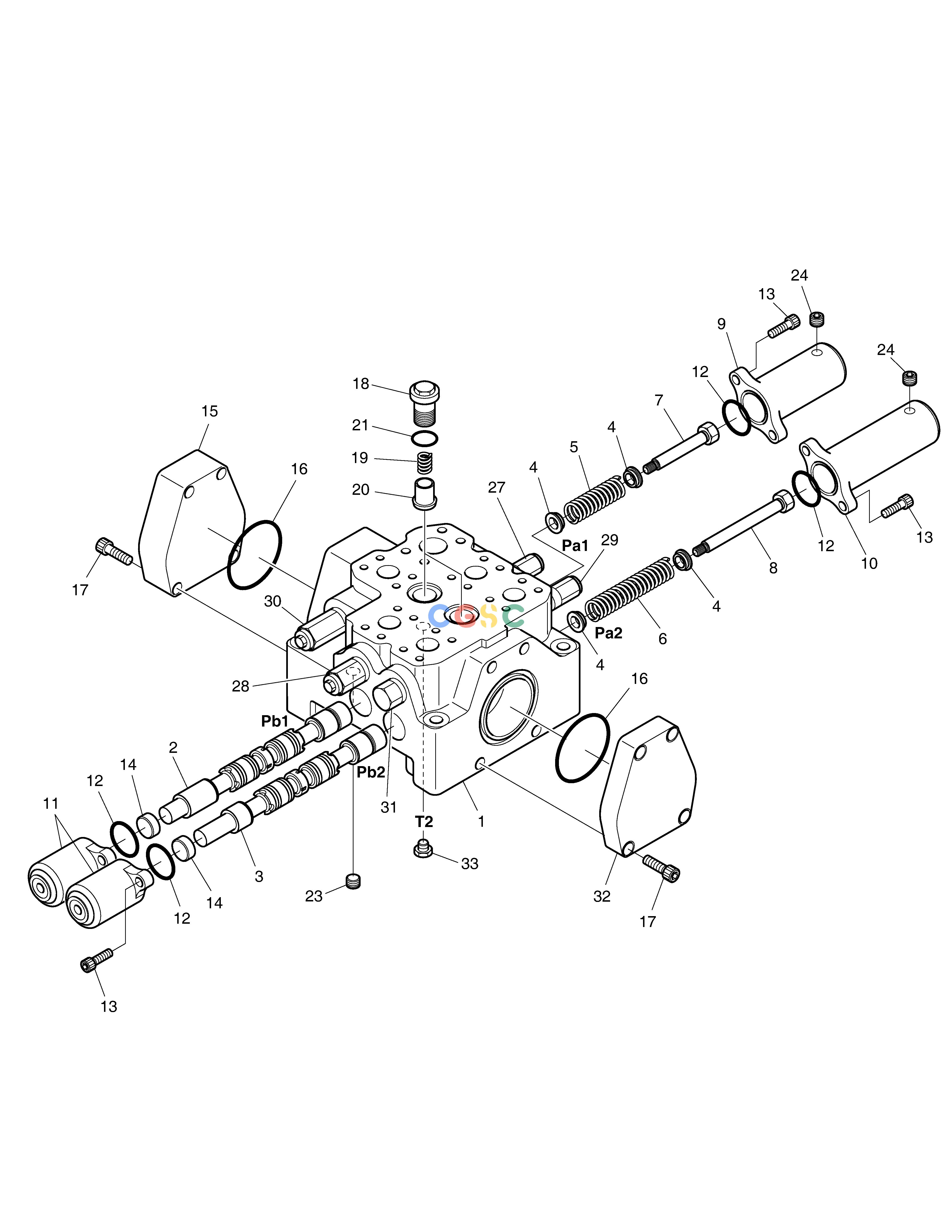 斗山零件查询CONTROL VALVE - 2 SPOOL DL250A Doosan parts catalog online