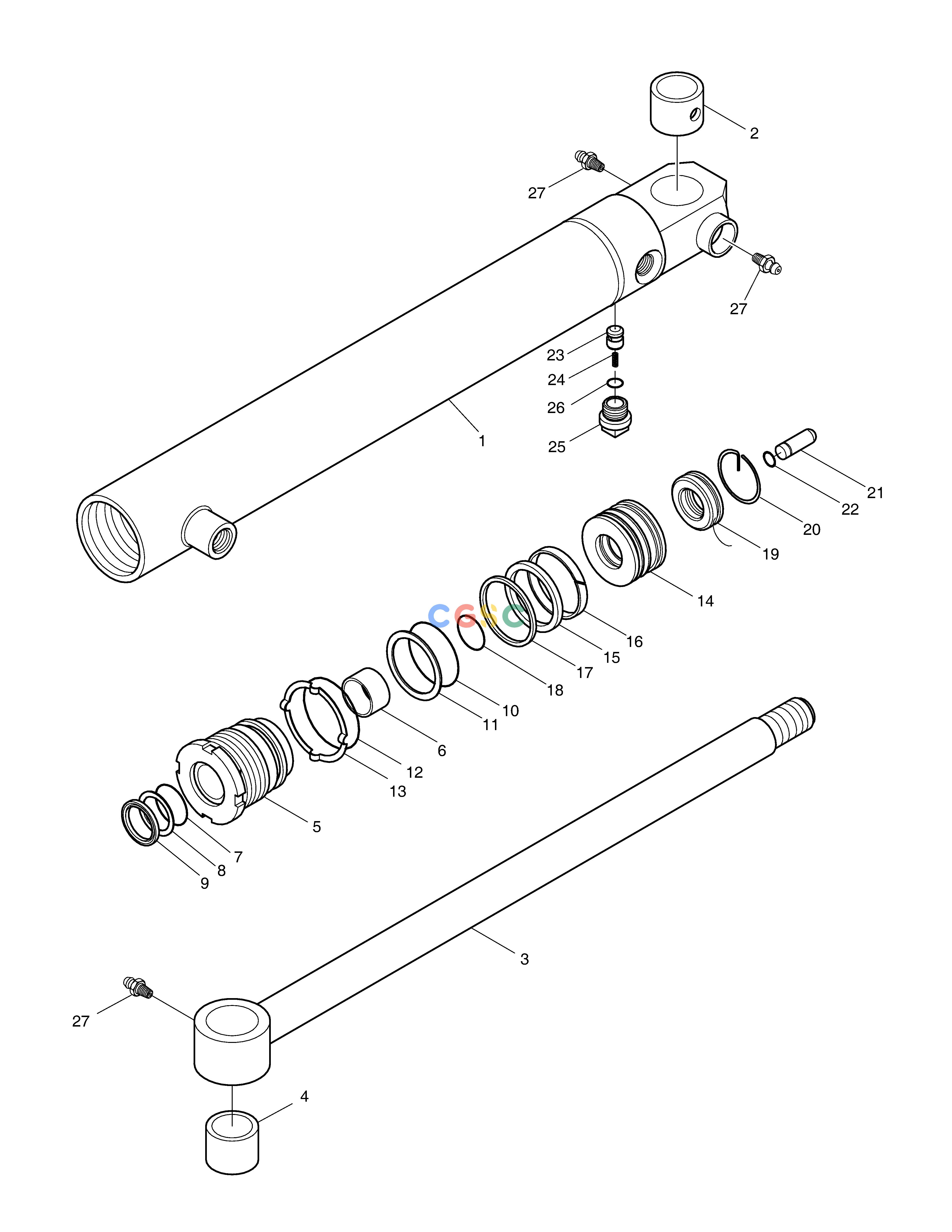 斗山零件查询STEERING CYLINDER DL250A Doosan parts catalog online