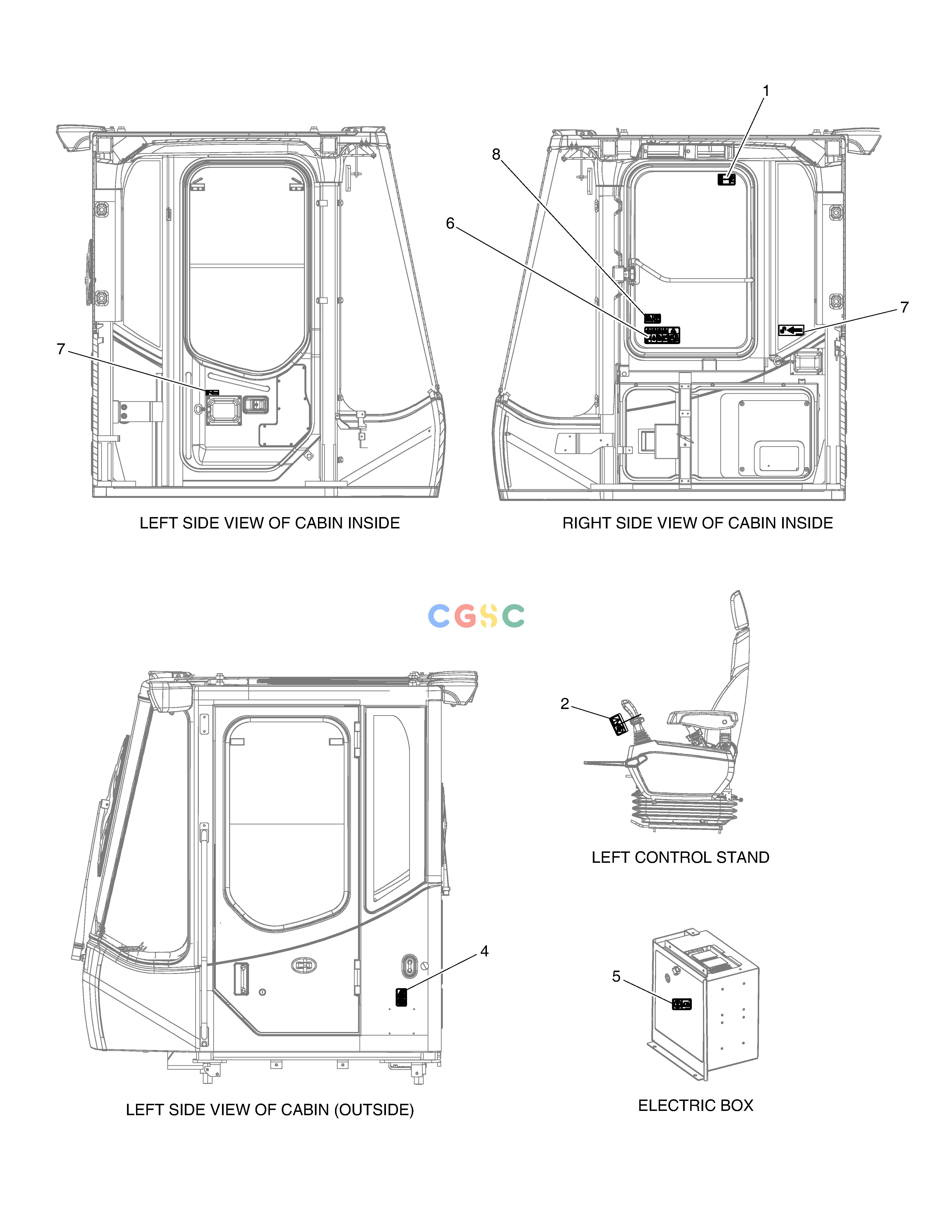 斗山零件查询DECAL - CABIN DL250A Doosan parts catalog online