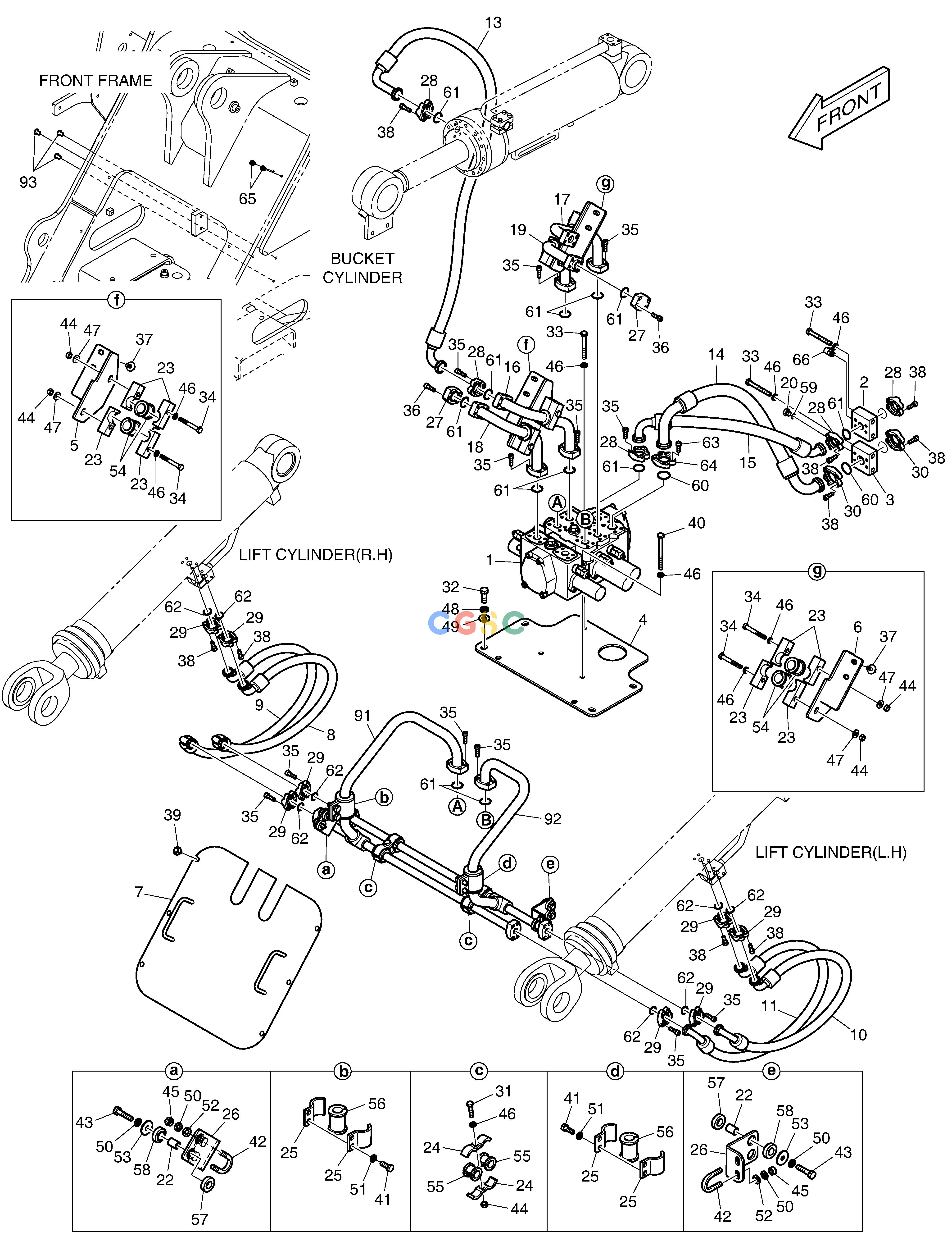 斗山零件查询CONTROL VALVE PIPING - 3 SPOOL DL250A Doosan parts catalog online