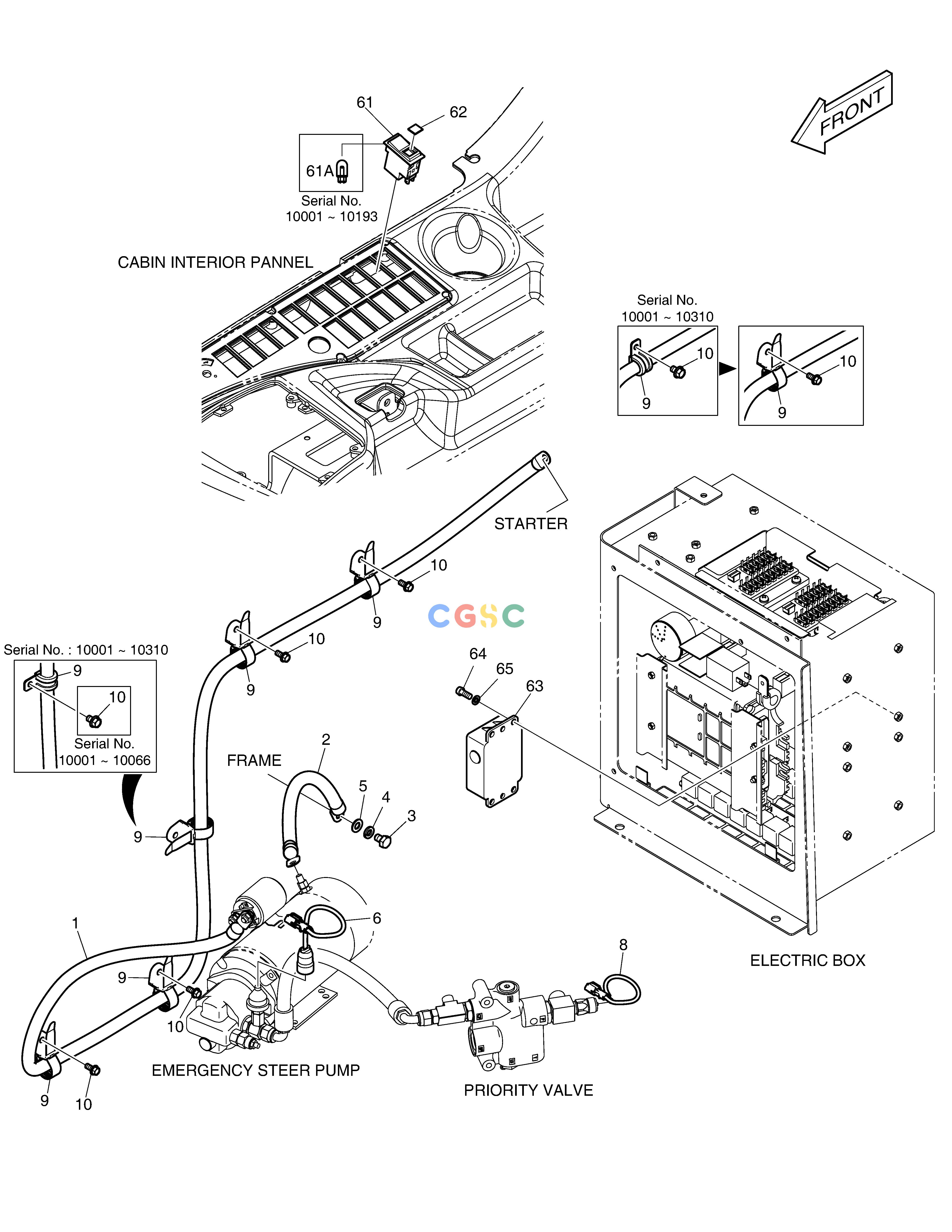 斗山零件查询EMERGENCY STEERING - ELECTRIC DL250A Doosan parts catalog online