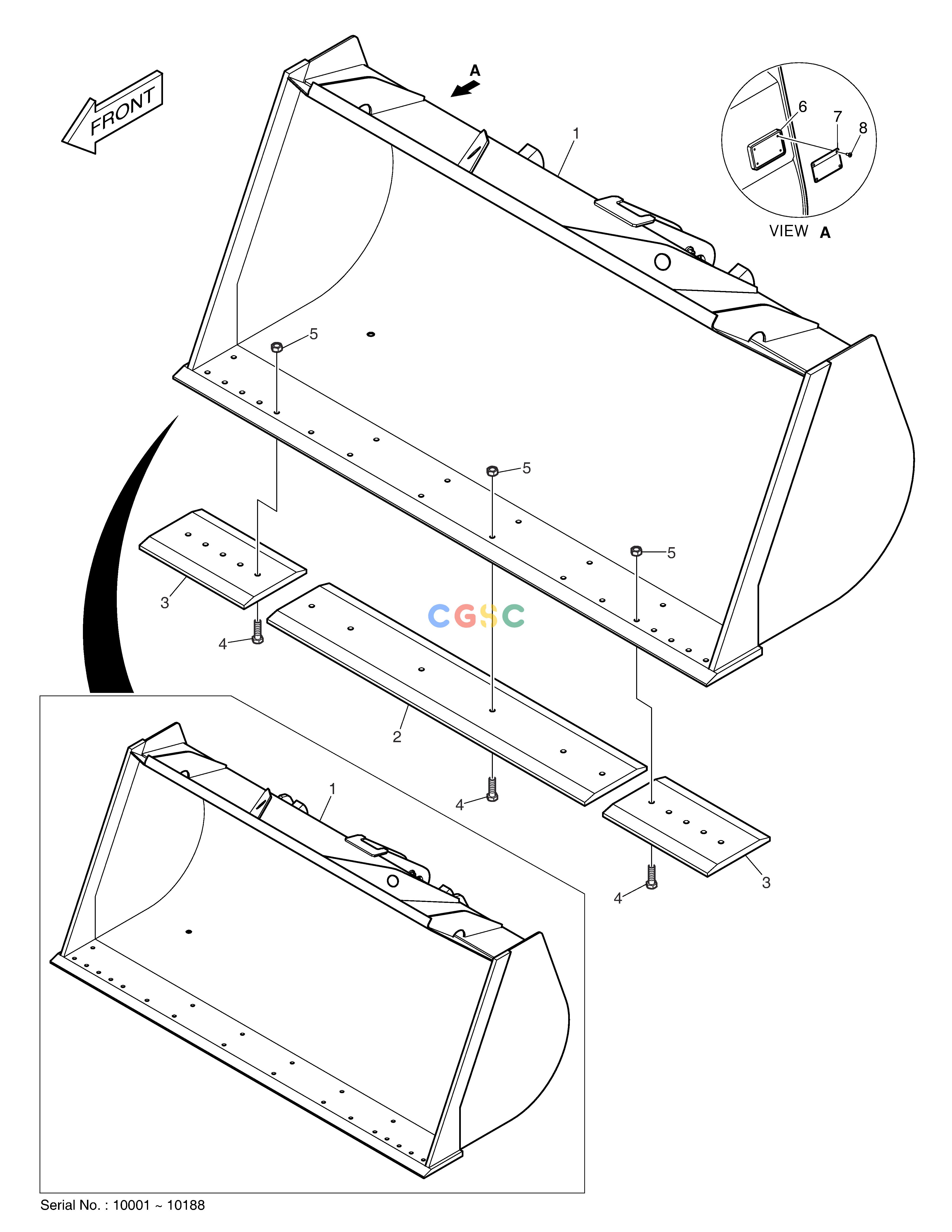 斗山零件查询BUCKET - 3.1㎥ - CUTTING EDGE DL250A Doosan parts catalog online