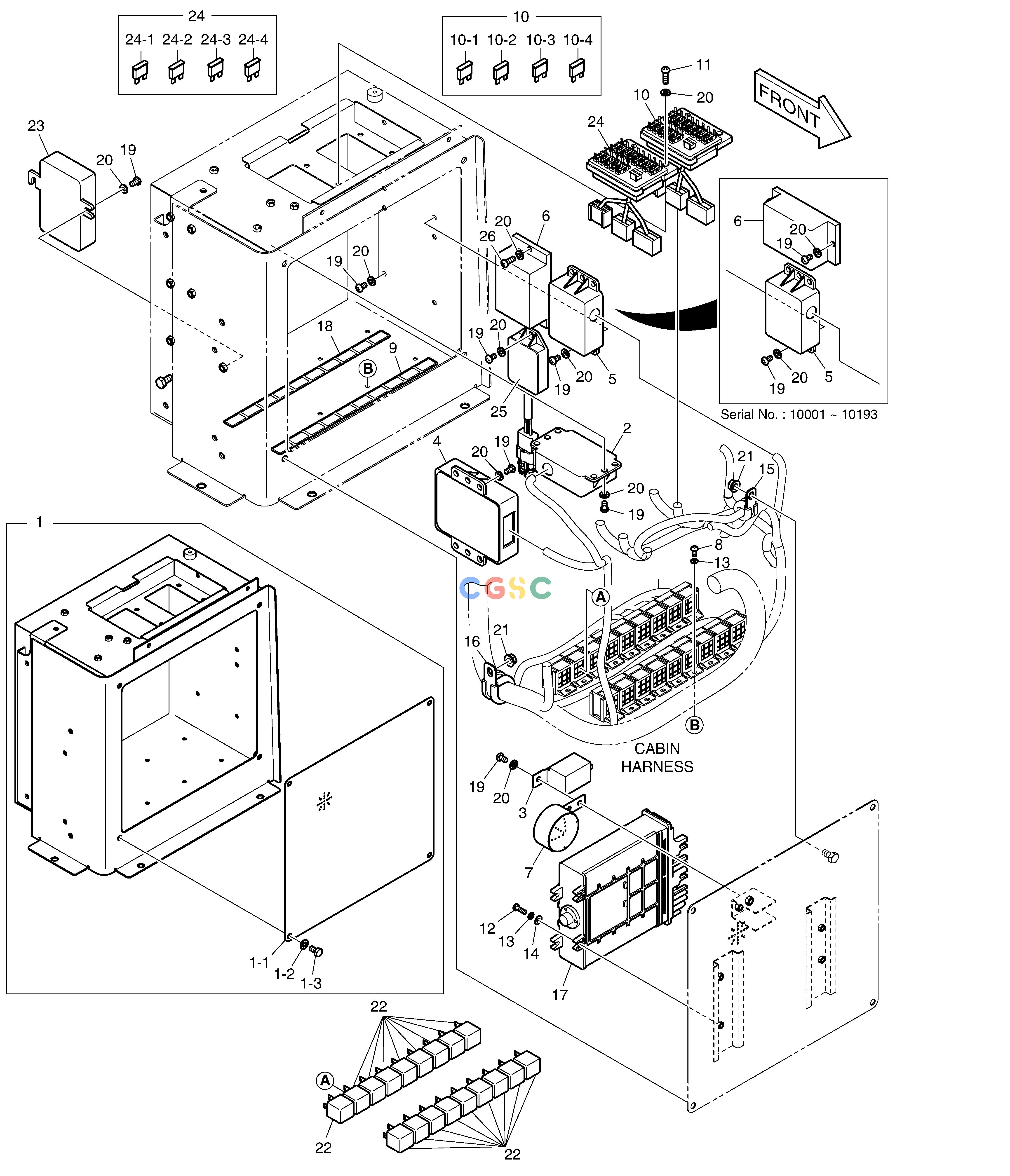 斗山零件查询ELECTRIC BOX ASS'Y - MONO LEVER DL250A Doosan parts catalog online