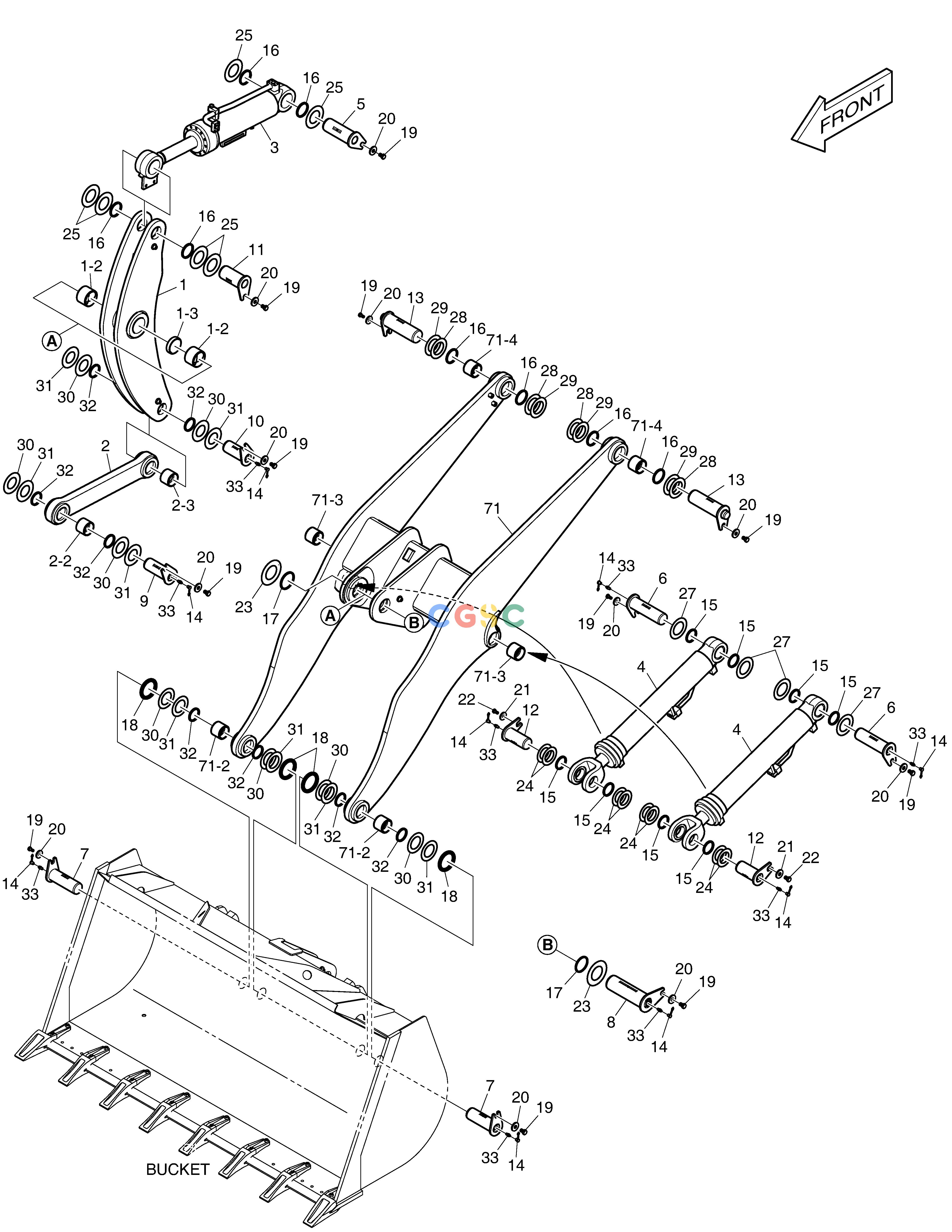斗山零件查询LOADER ARM ASS'Y - LONG BOOM DL250A Doosan parts catalog online