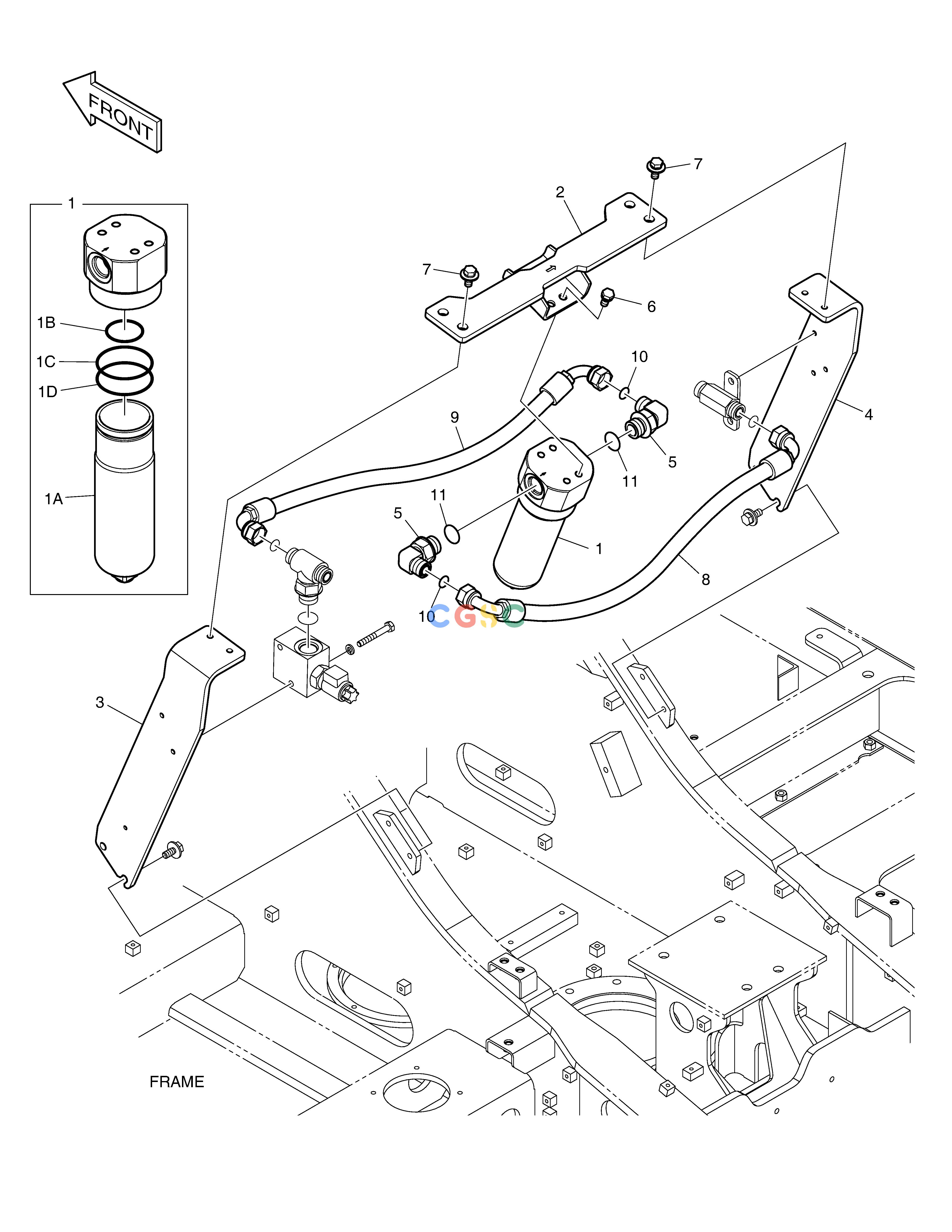 斗山零件查询ONE WAY PIPING - WITH FILTER DX160LC-3 Doosan parts catalog online