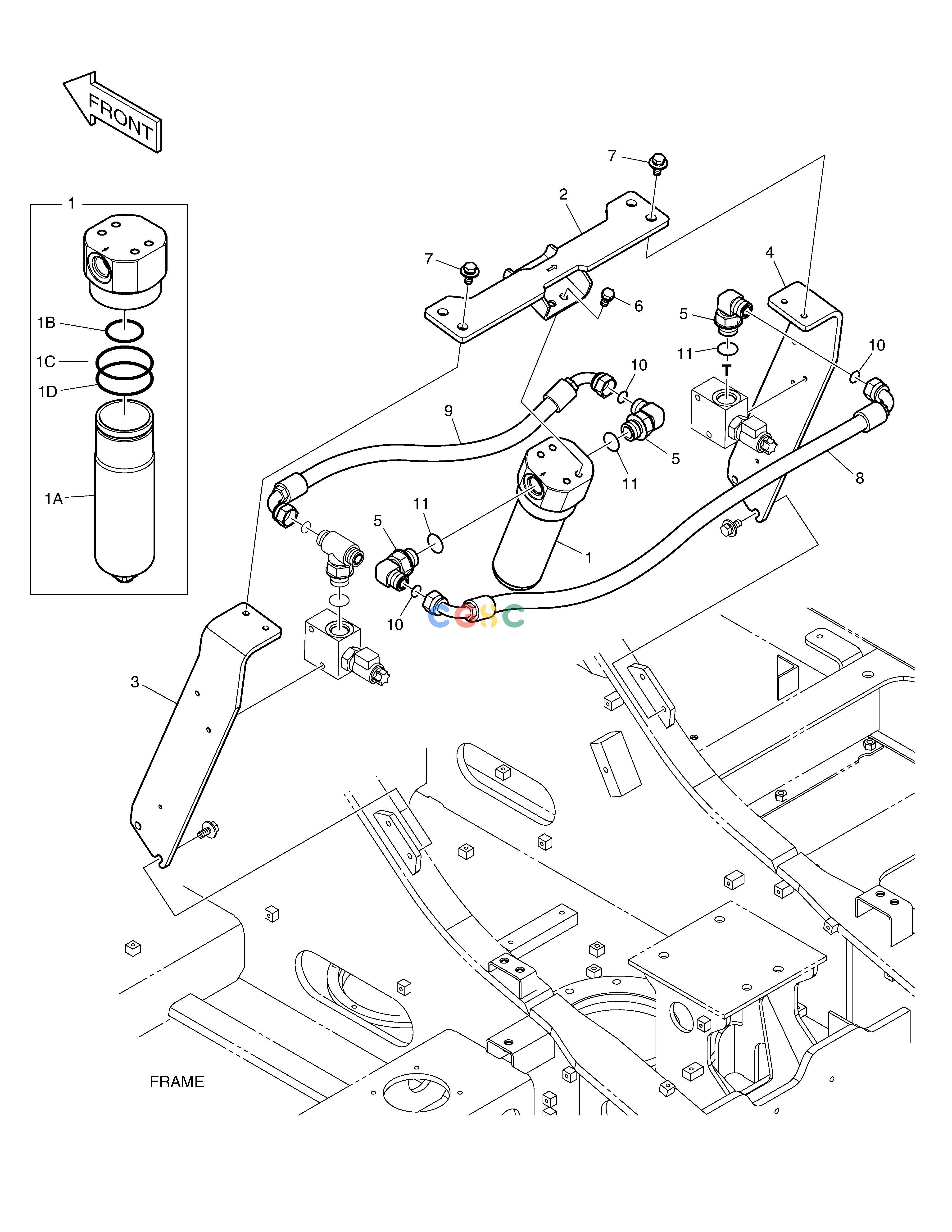 斗山零件查询TWO WAY PIPING - WITH FILTER DX160LC-3 Doosan parts catalog online
