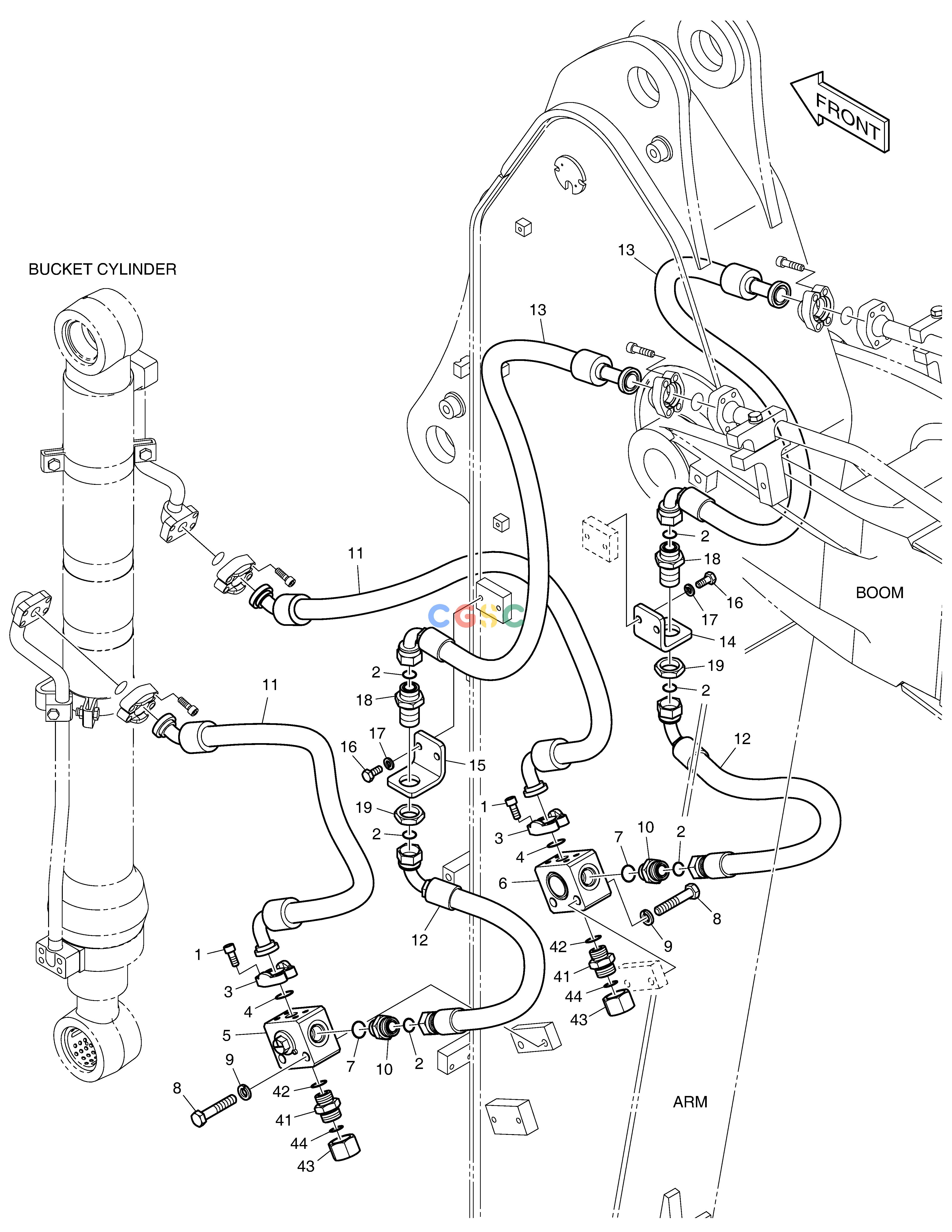 斗山零件查询ARM PIPING - CLAMSHELL ARM 2.5m DX160LC-3 Doosan parts catalog online