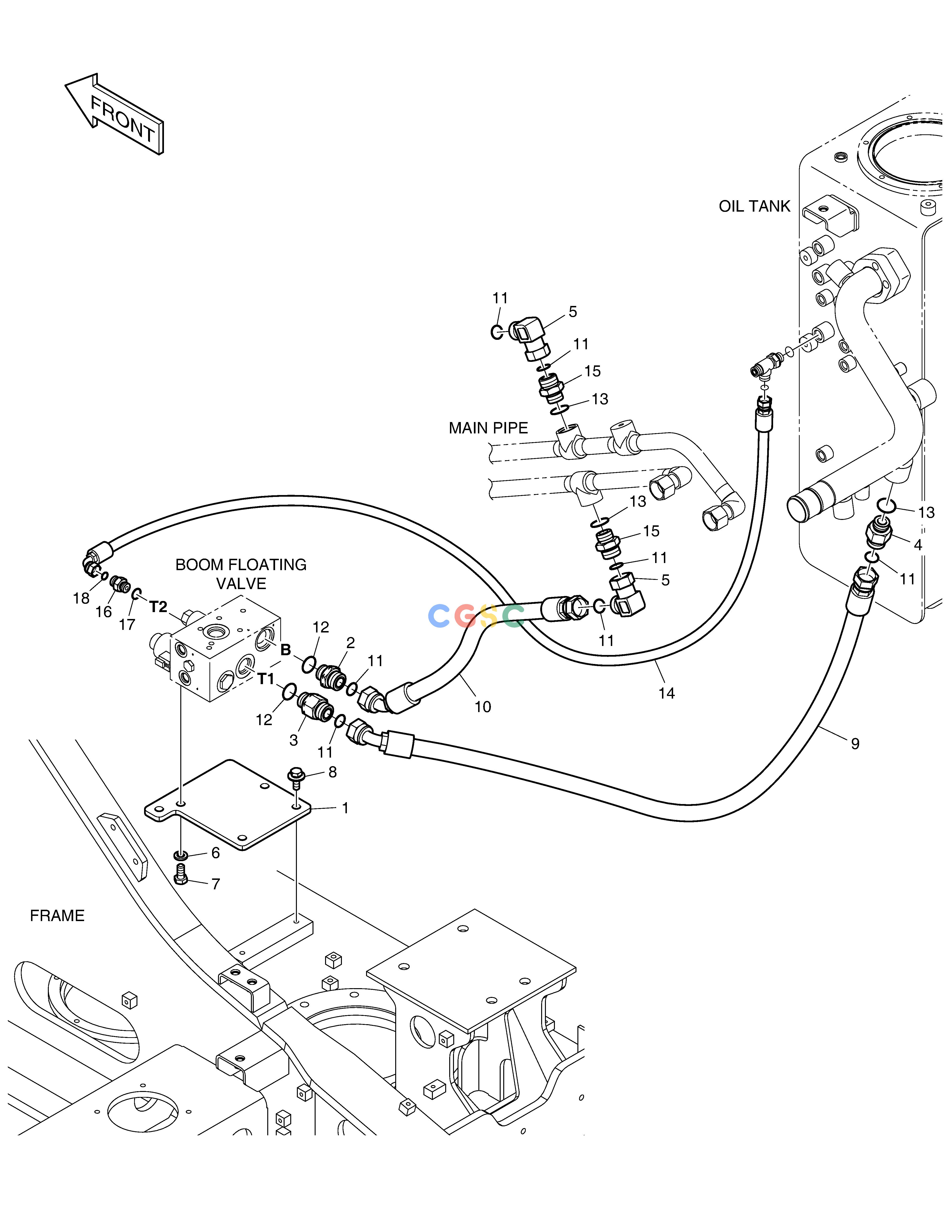 斗山零件查询MAIN PIPING - BOOM FLOATING DX160LC-3 Doosan parts catalog online