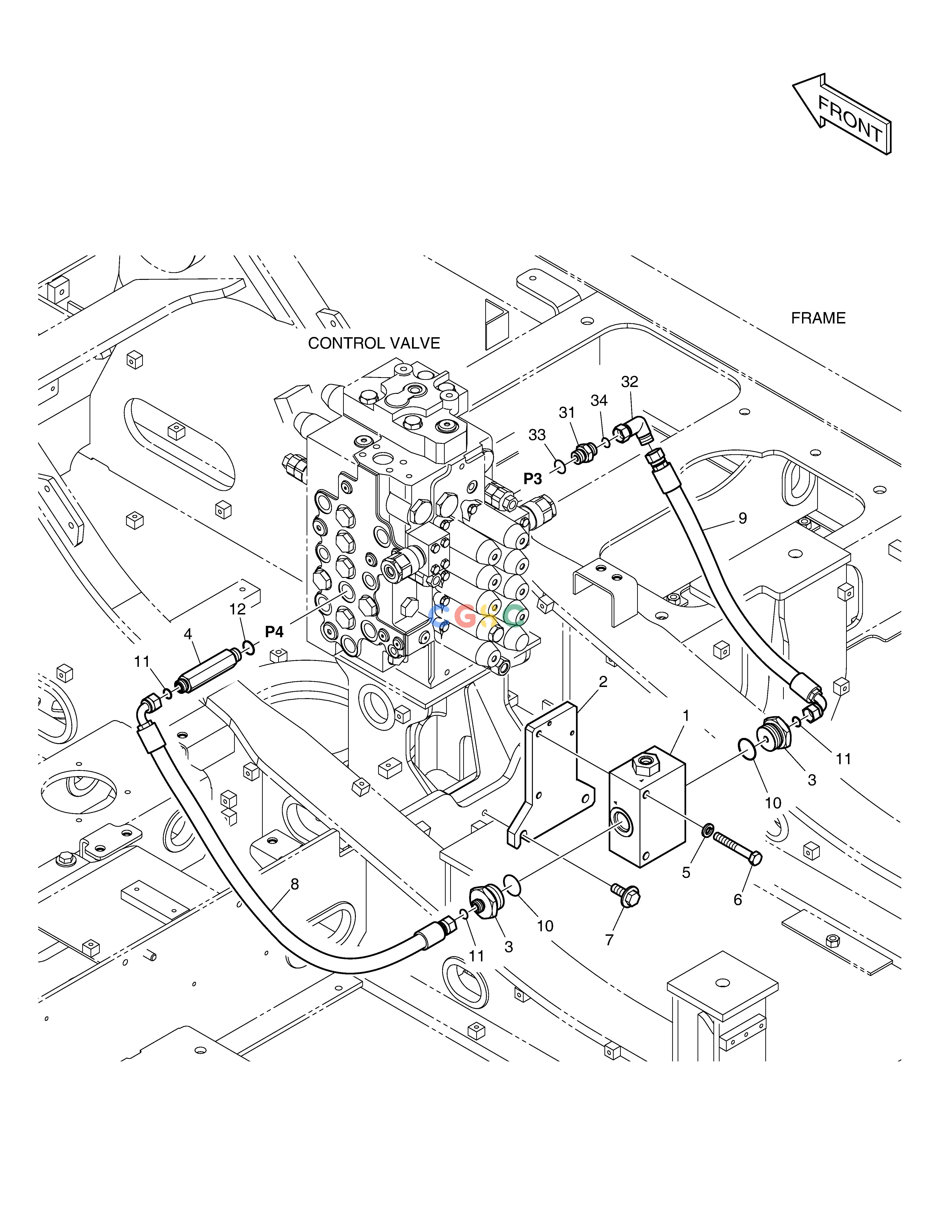 斗山零件查询MAIN PIPING - TWO PUMP DX160LC-3 Doosan parts catalog online