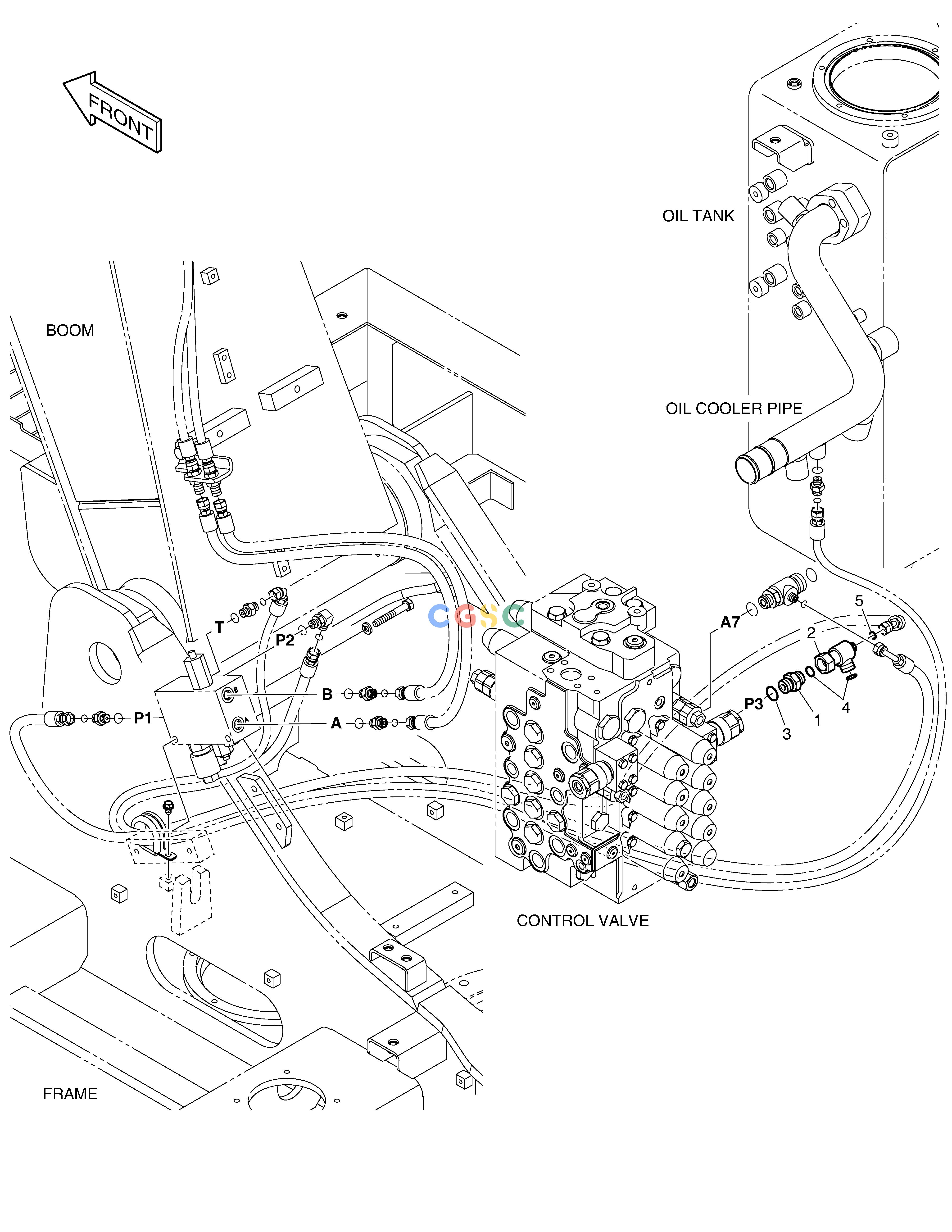 斗山零件查询MAIN PIPING - QUICK CLAMP & TWO PUMP DX160LC-3 Doosan parts catalog online