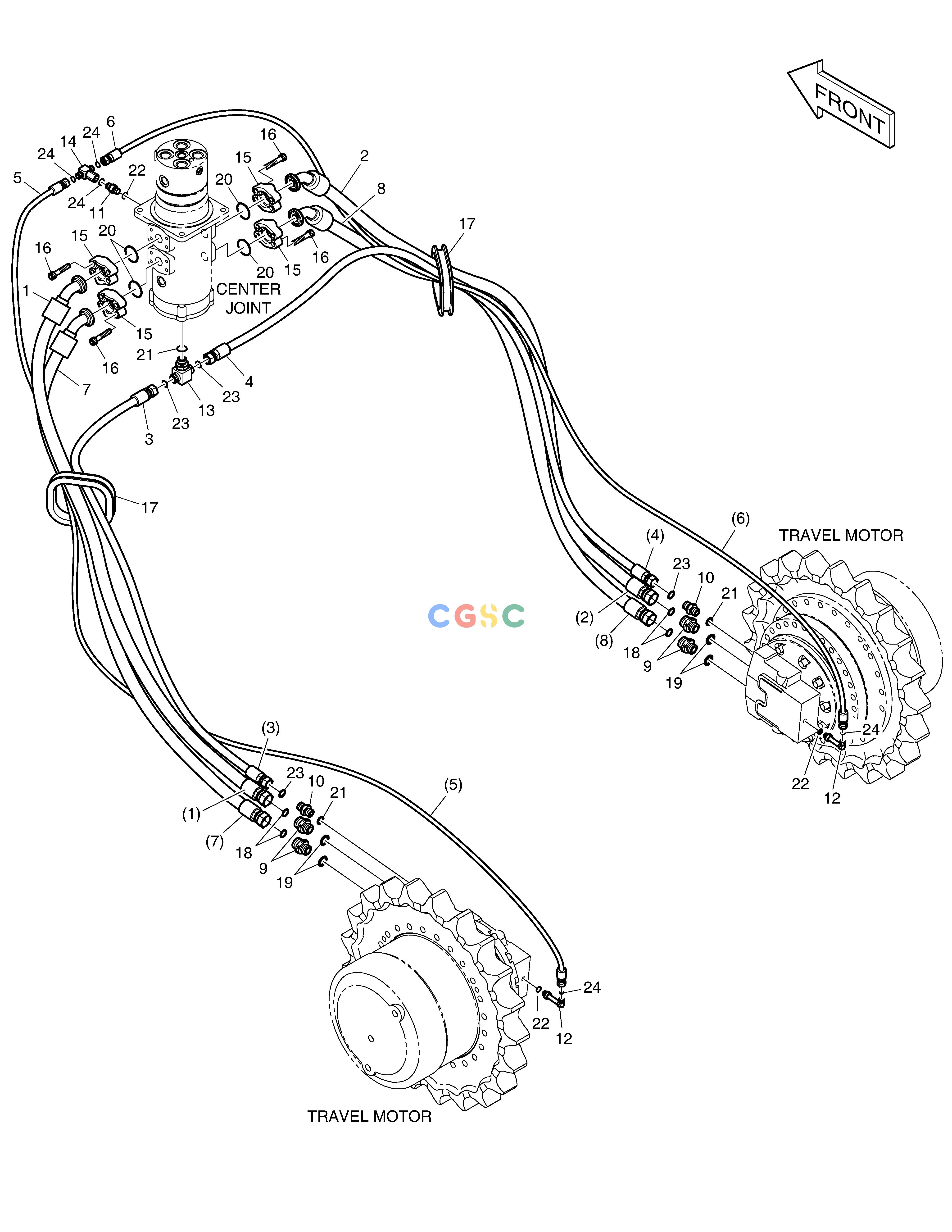 斗山零件查询TRAVEL PIPING - DOZER DX160LC-3 Doosan parts catalog online