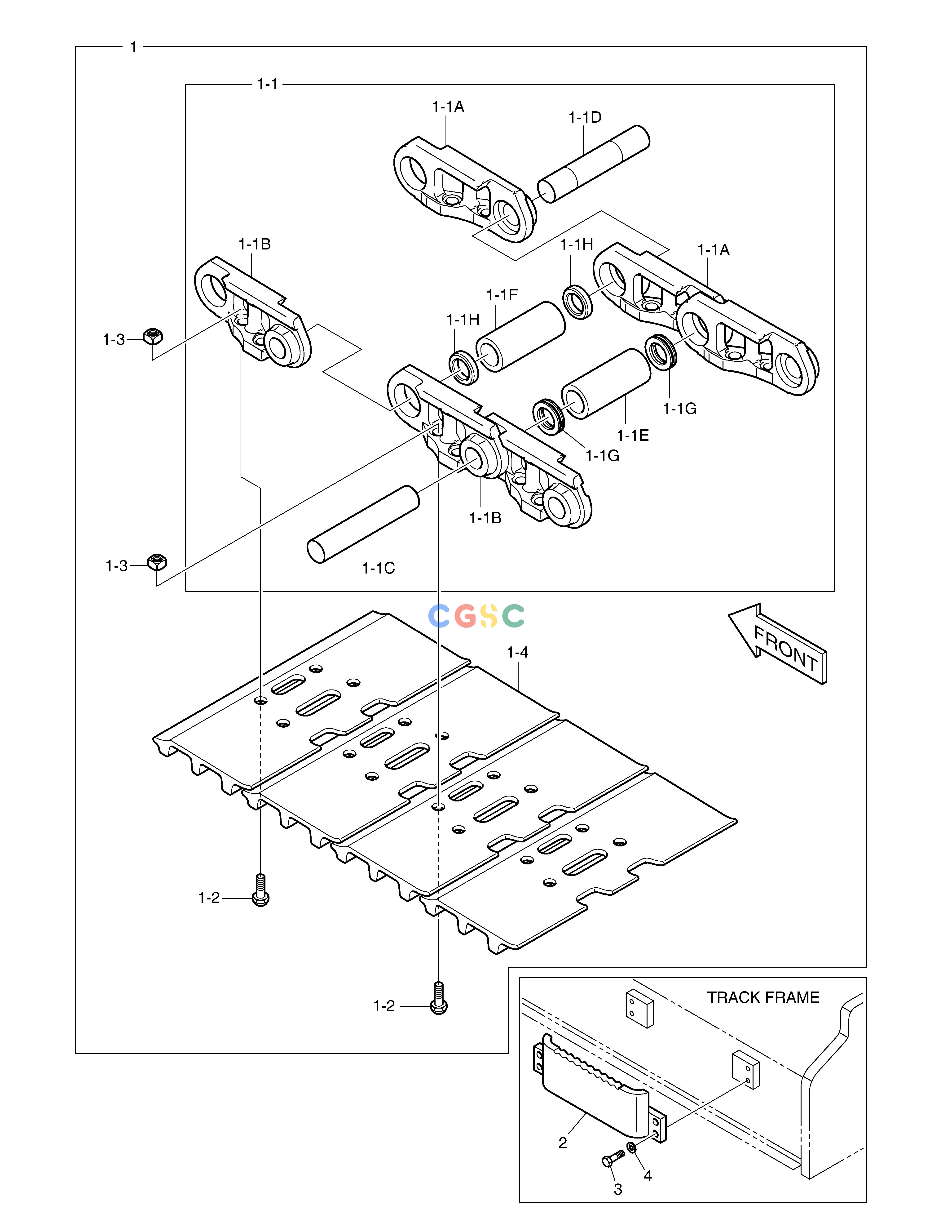 斗山零件查询TRACK SHOE ASS'Y - 500G DX160LC-3 Doosan parts catalog online