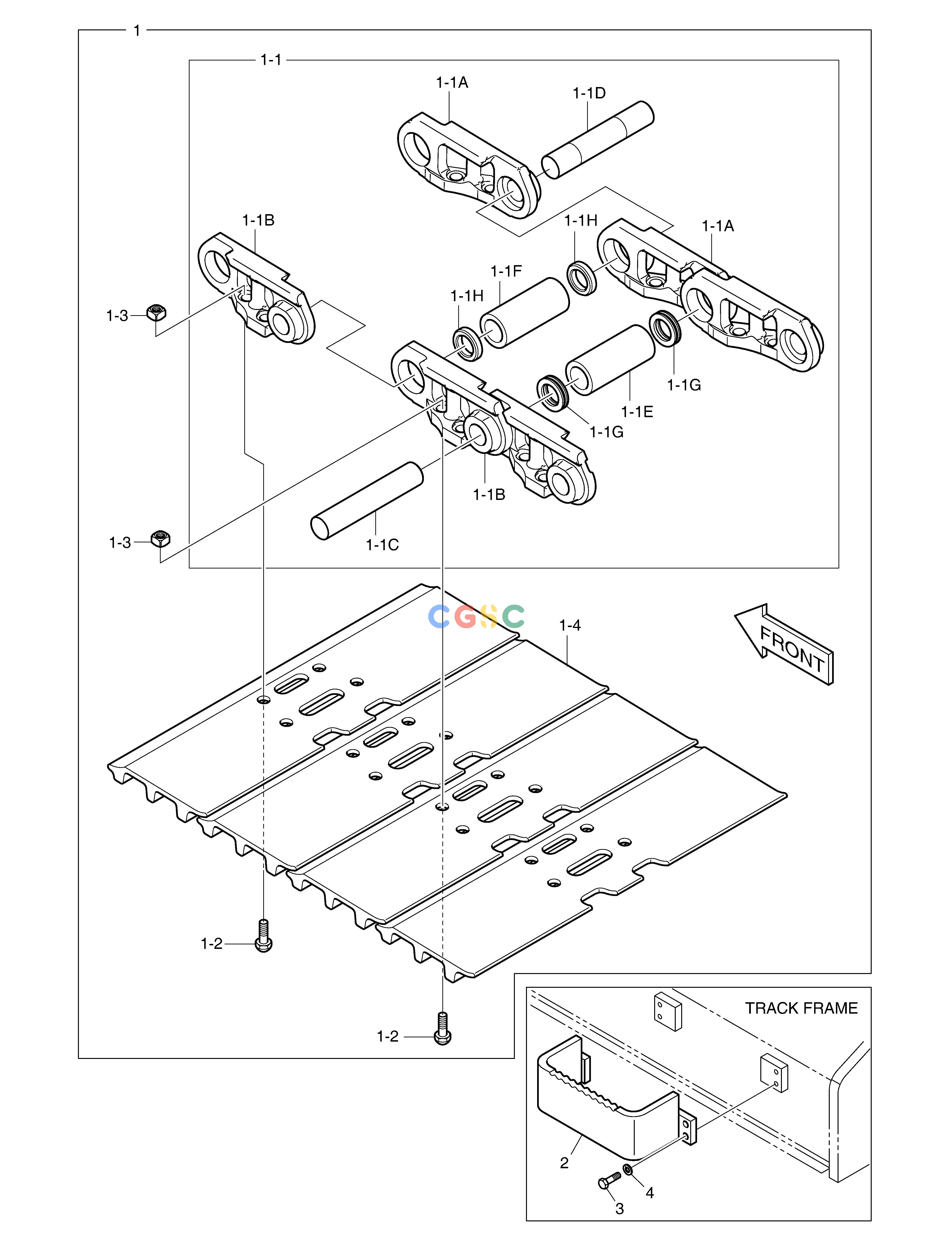 斗山零件查询TRACK SHOE ASS'Y - 700G DX160LC-3 Doosan parts catalog online