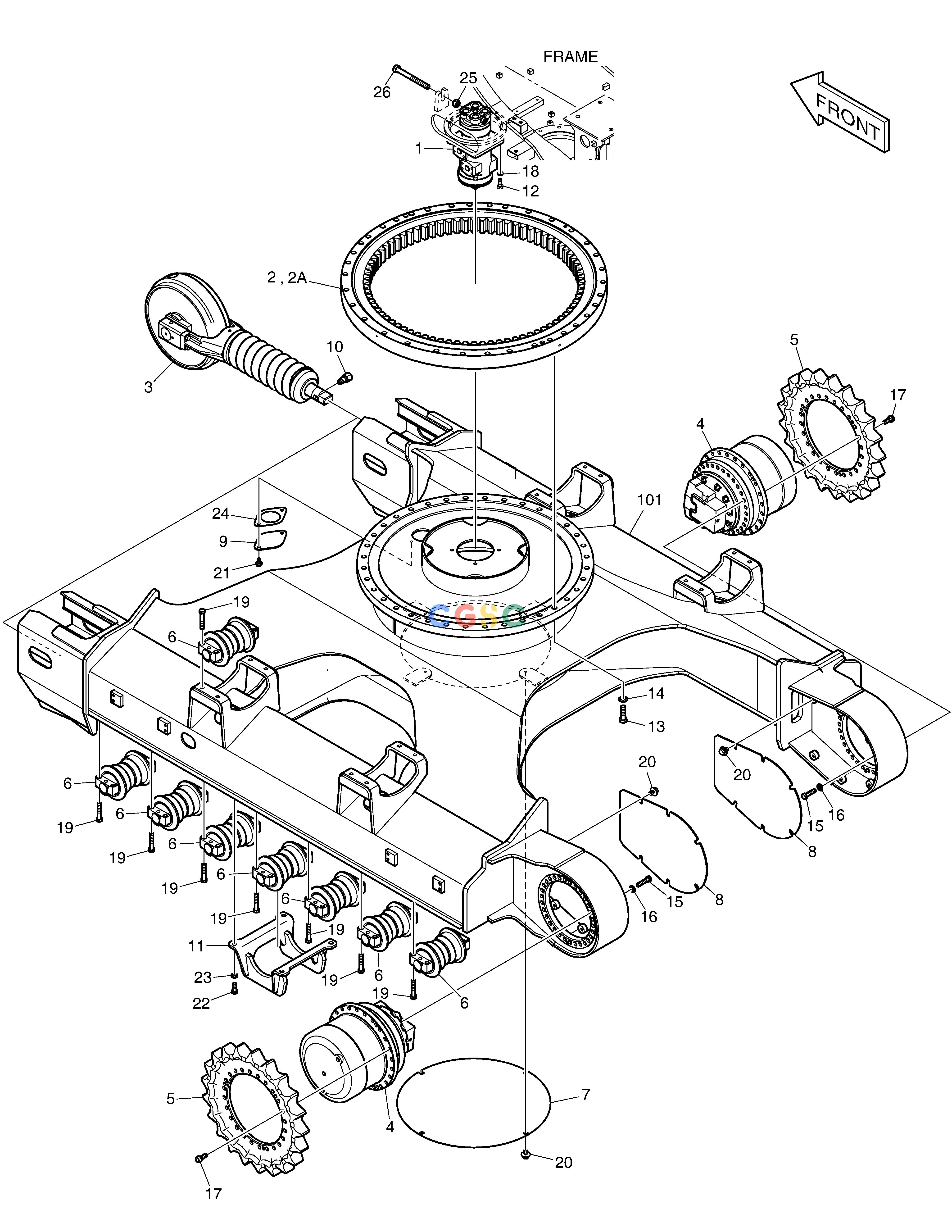 斗山零件查询TRACK FRAME - HIGH TARCK DX160LC-3 Doosan parts catalog online