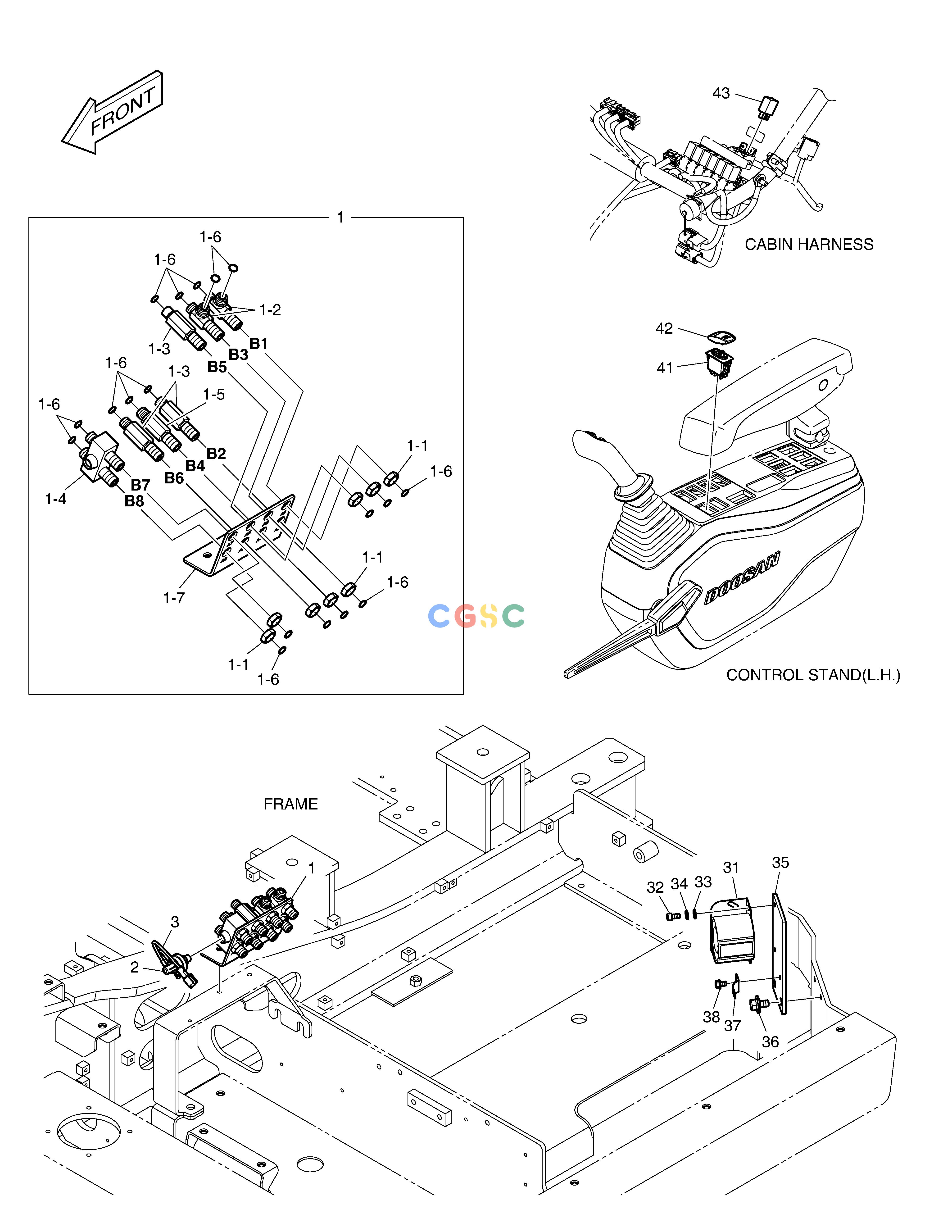 斗山零件查询SWING ALARM DX160LC-3 Doosan parts catalog online