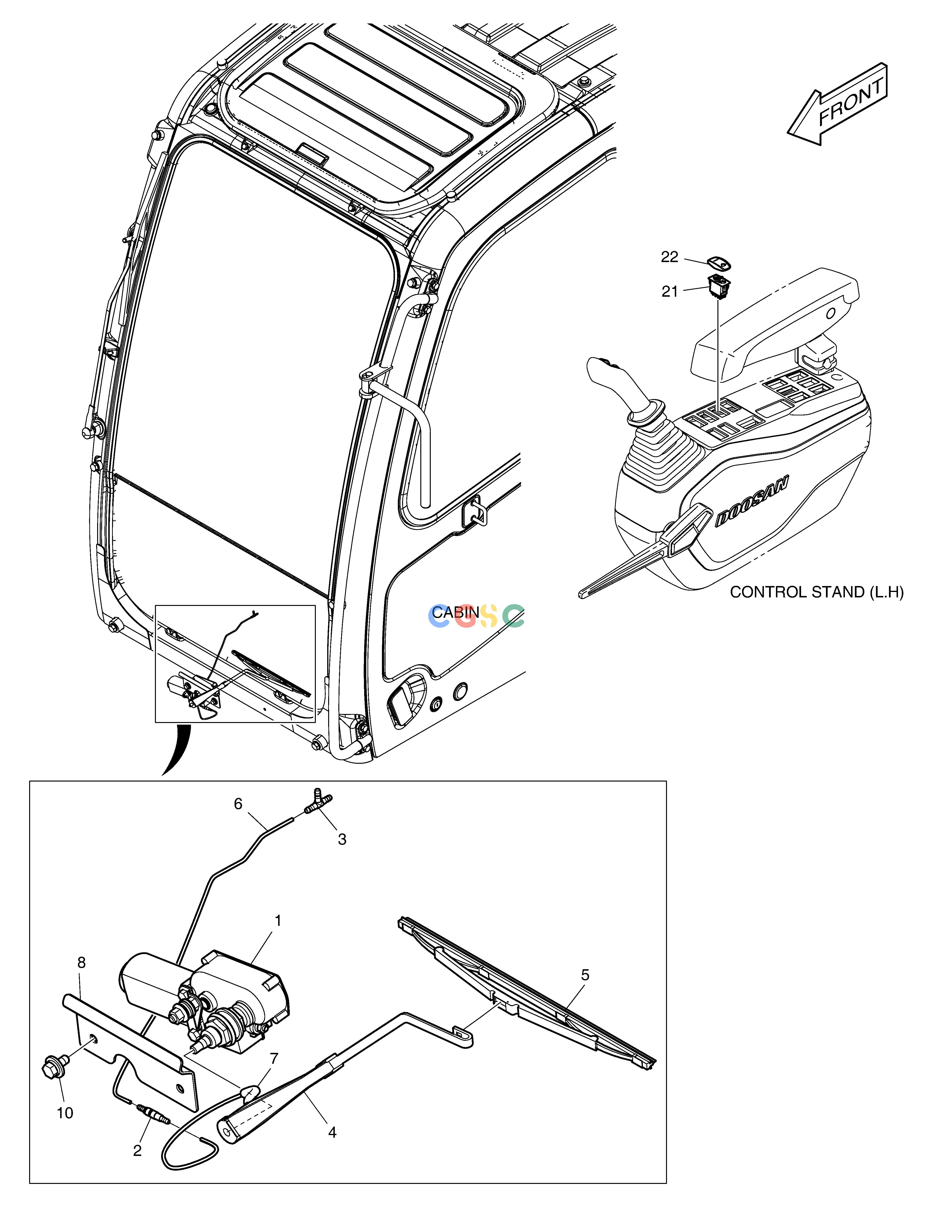 斗山零件查询LOWER WIPER DX160LC-3 Doosan parts catalog online