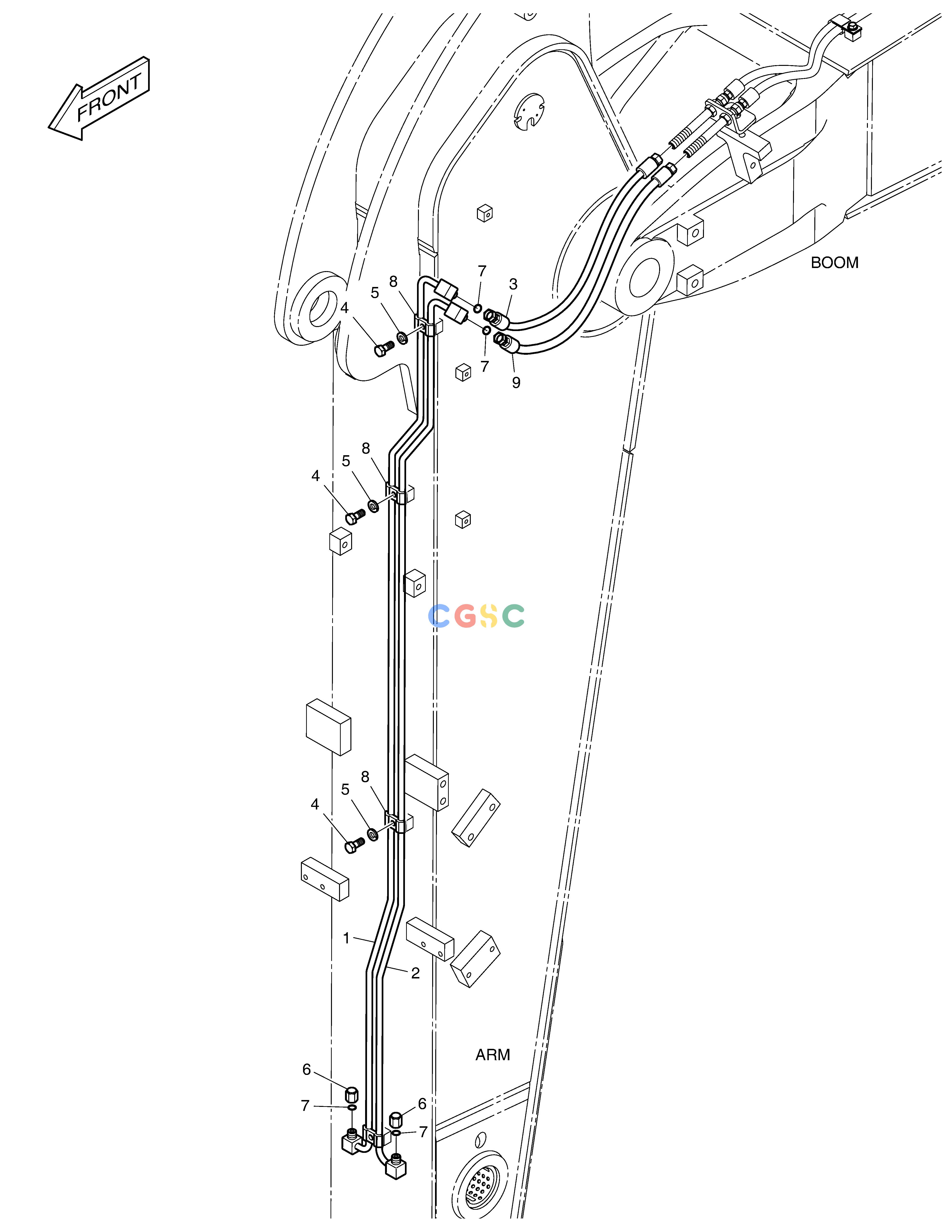 斗山零件查询ARM PIPING - QUICK CLAMP(ARM 2.1m) DX160LC-3 Doosan parts catalog online