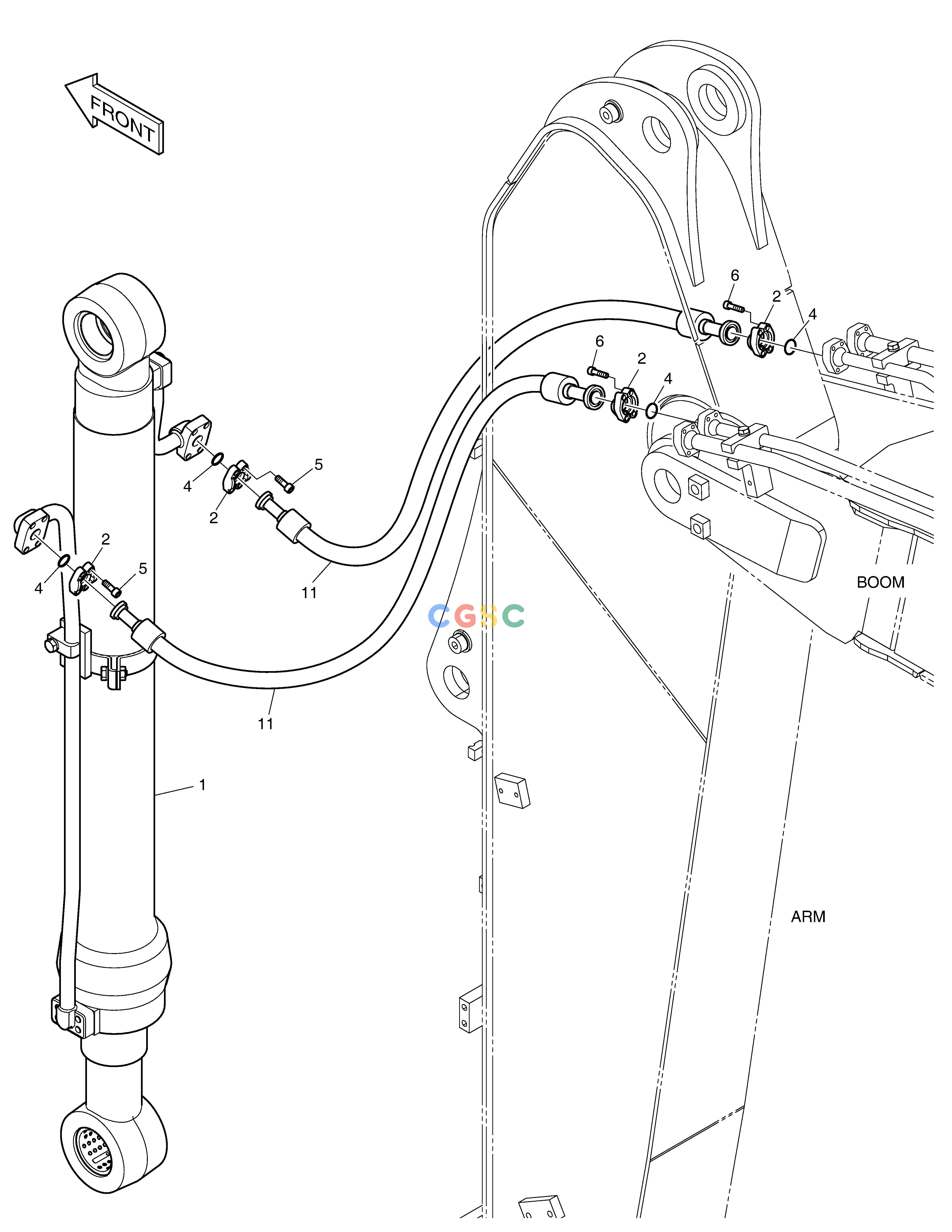 斗山零件查询ARM PIPING - ARM 3.0m DX160LC-3 Doosan parts catalog online