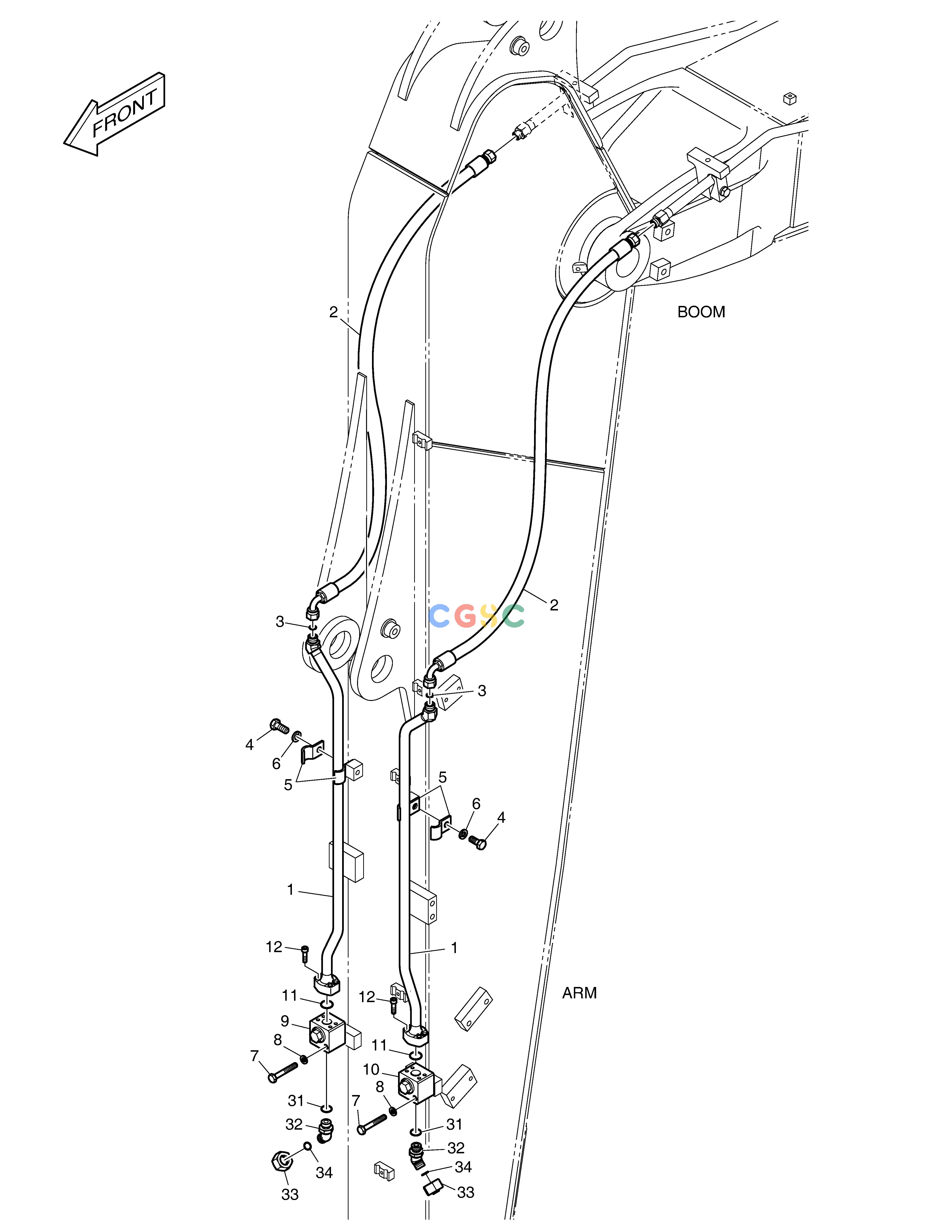 斗山零件查询ARM PIPING - ROTATING(ARM 3.0m) DX160LC-3 Doosan parts catalog online