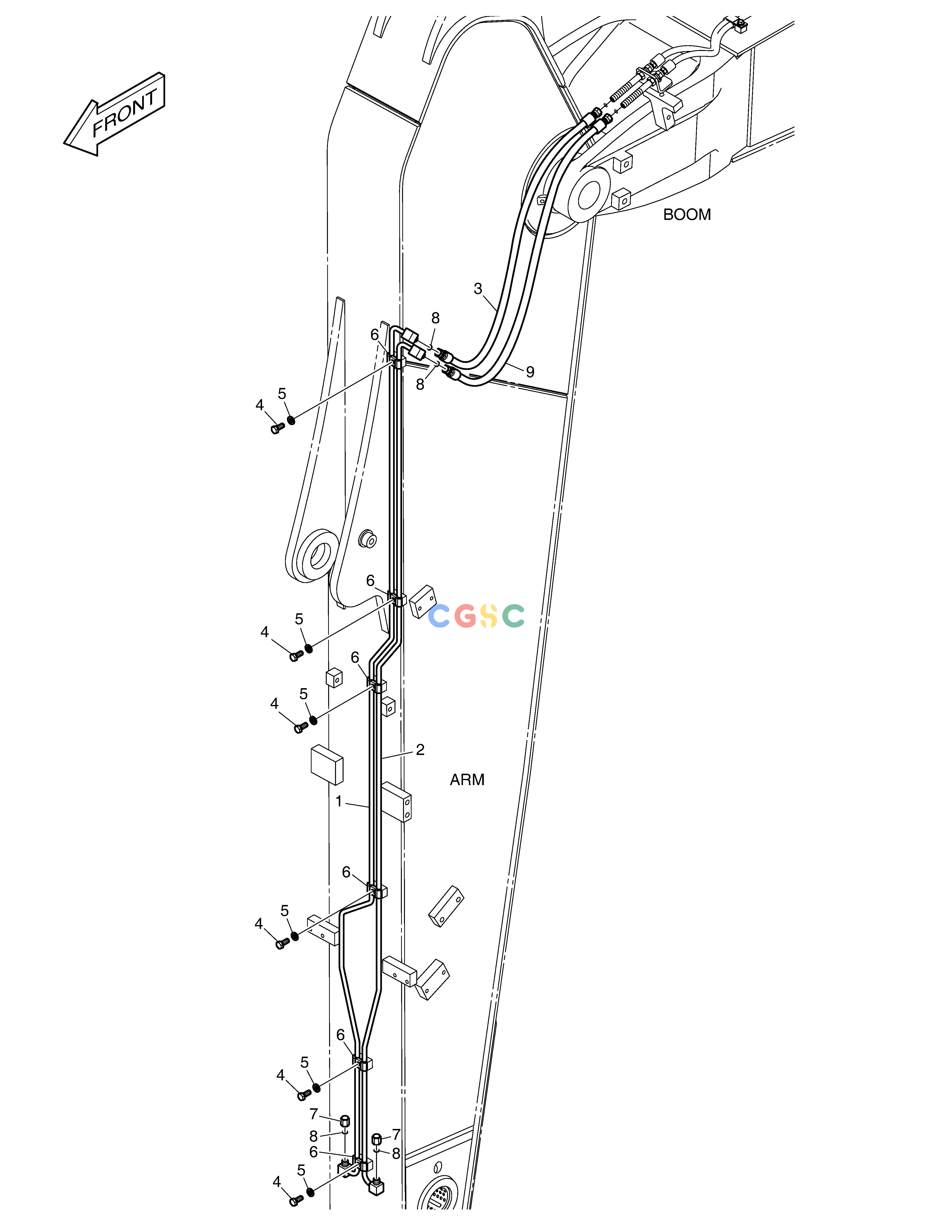 斗山零件查询ARM PIPING - QUICK CLAMP(ARM 3.0m) DX160LC-3 Doosan parts catalog online