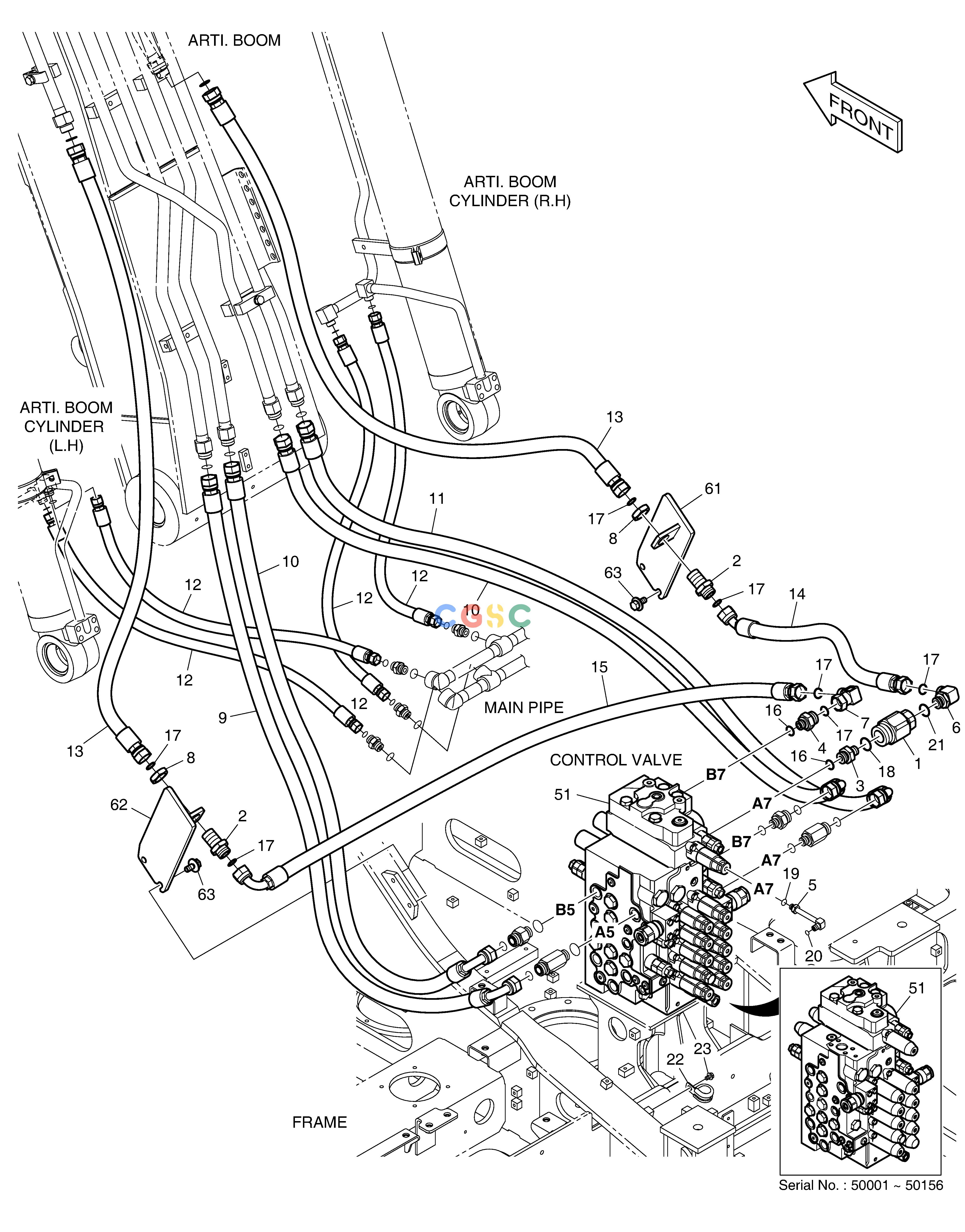 斗山零件查询MAIN PIPING - ARTI BOOM DX160LC-3 Doosan parts catalog online