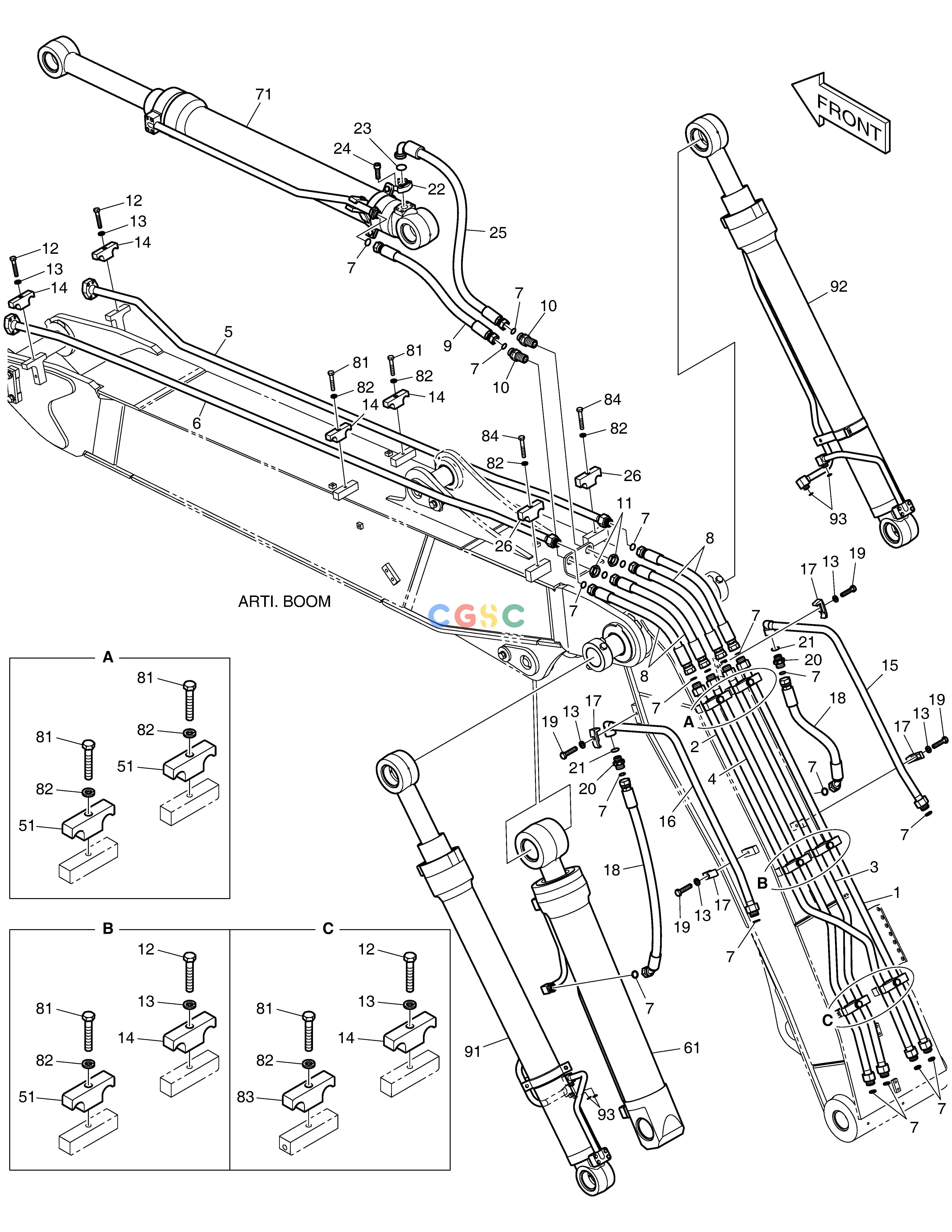 斗山零件查询ARTI.BOOM PIPING DX160LC-3 Doosan parts catalog online