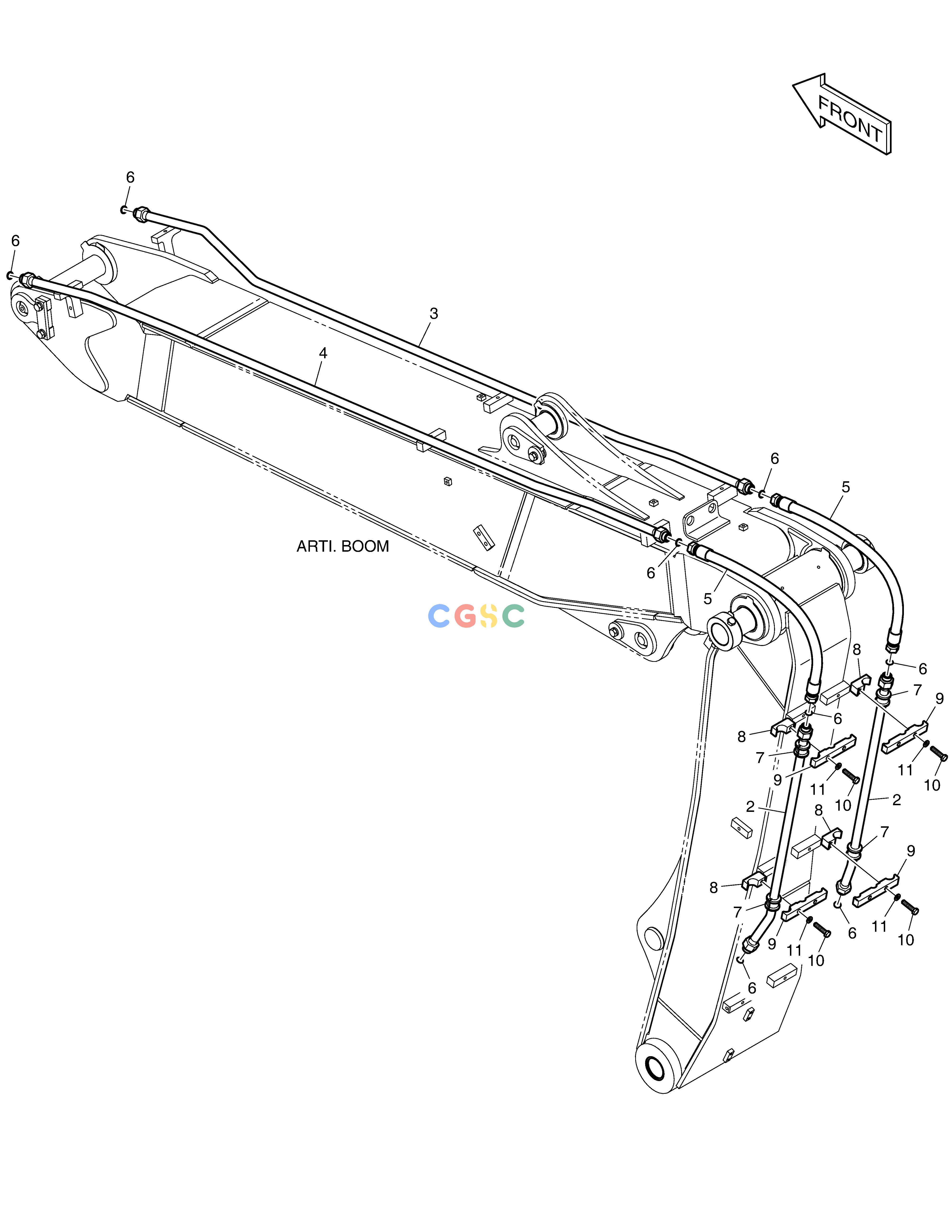 斗山零件查询ARTI.BOOM PIPING - ONE & TWO WAY DX160LC-3 Doosan parts catalog online