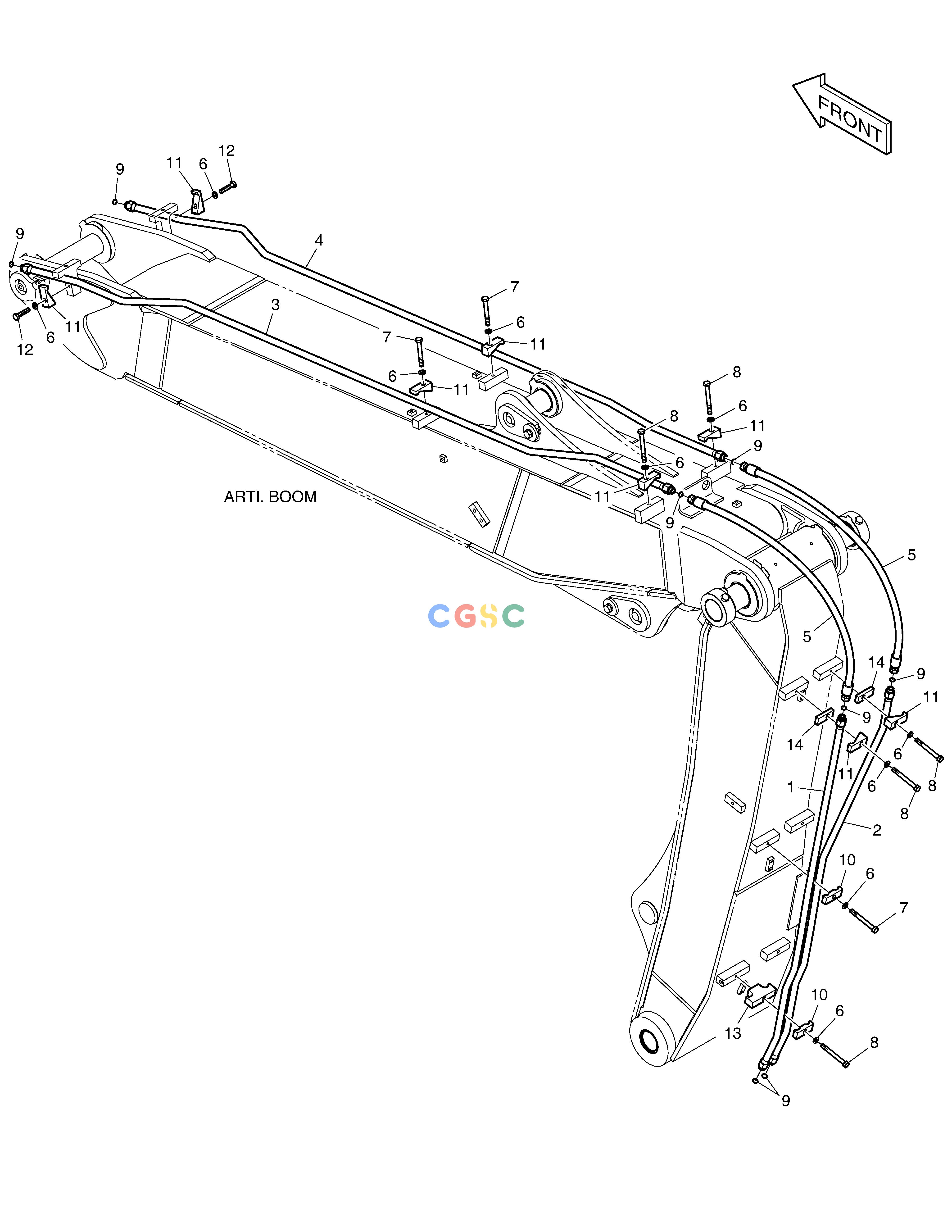 斗山零件查询ARTI.BOOM PIPING - ROTATING DX160LC-3 Doosan parts catalog online