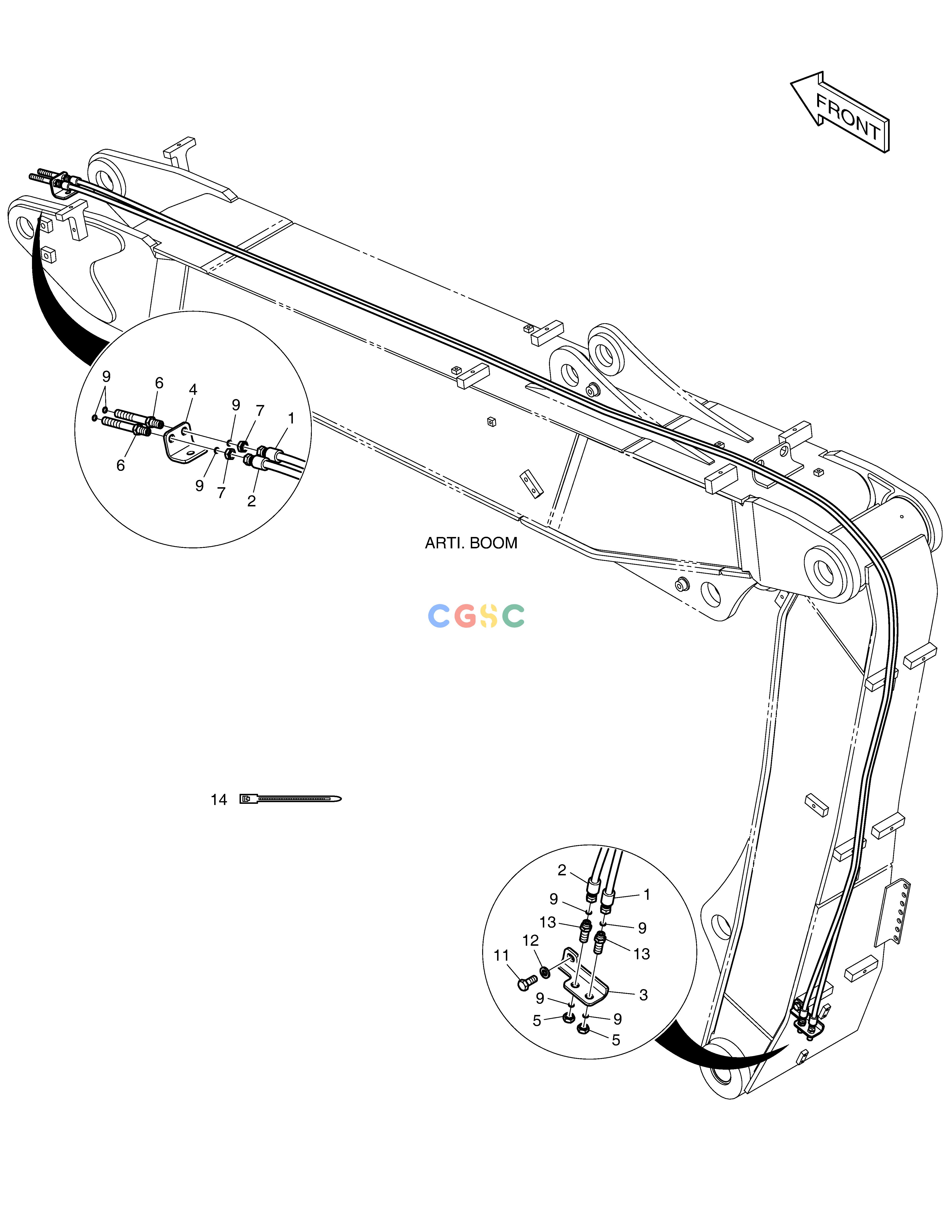 斗山零件查询ARTI.BOOM PIPING - QUICK FIT DX160LC-3 Doosan parts catalog online