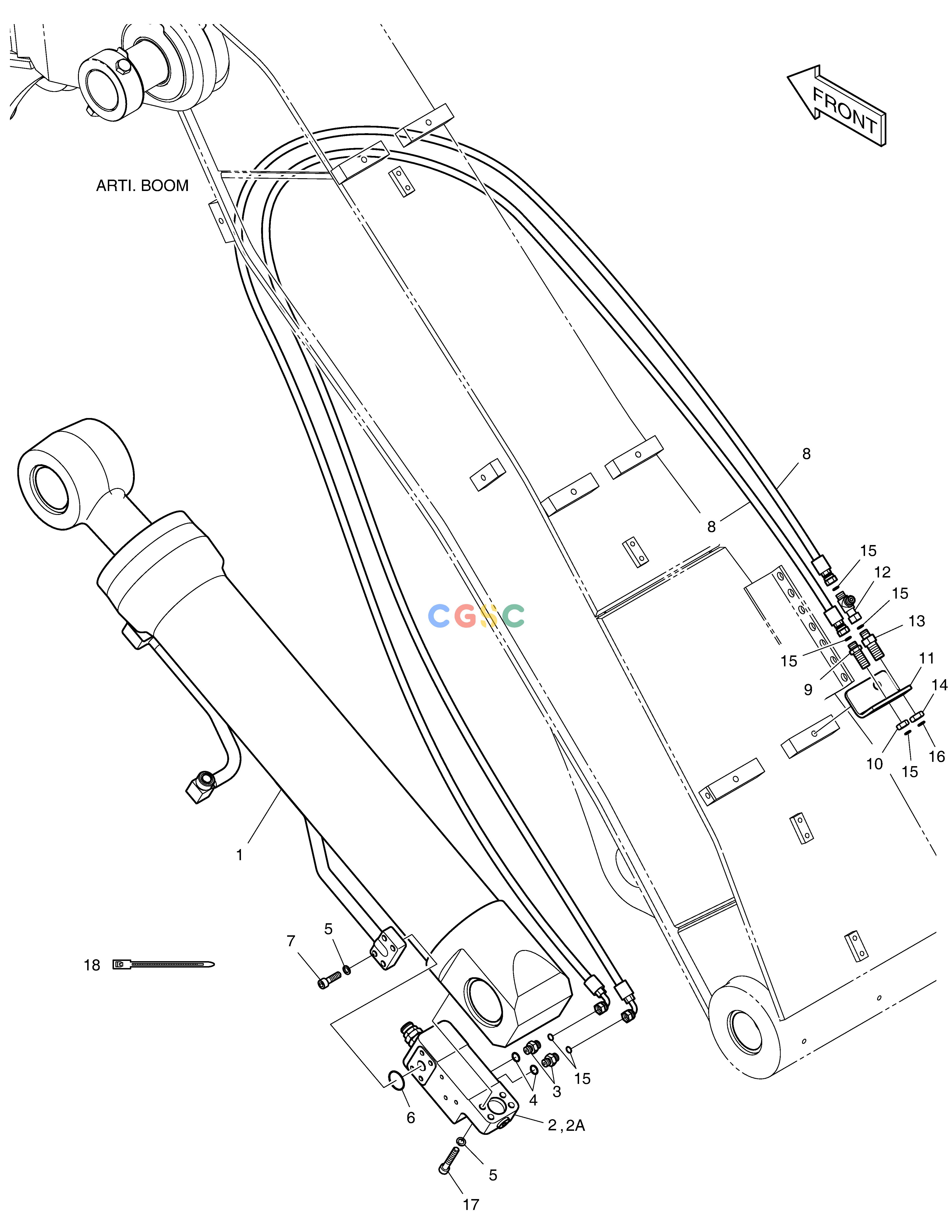 斗山零件查询ARTI BOOM PIPING - ARTI LOCK DX160LC-3 Doosan parts catalog online