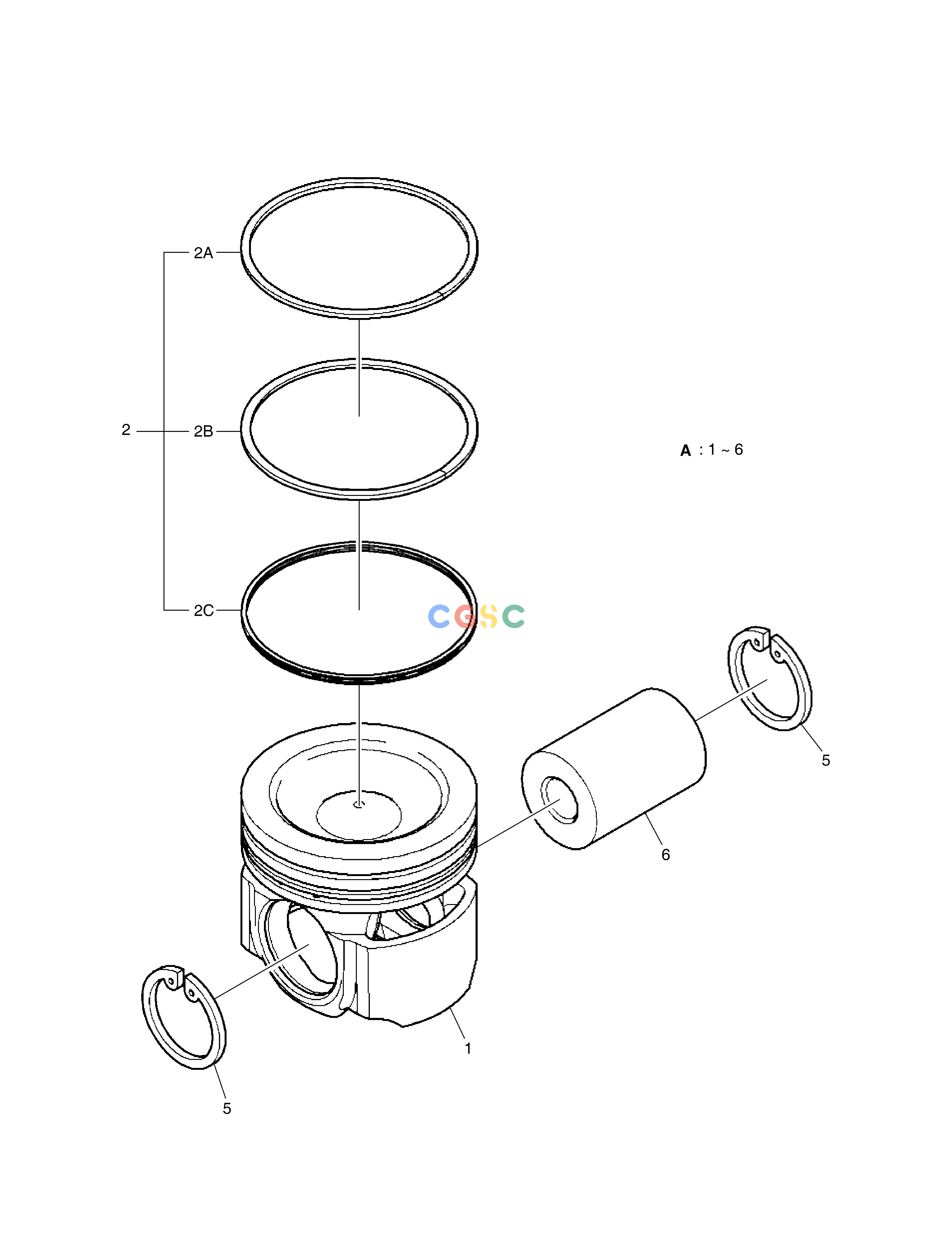 斗山零件查询PISTON DX300LC-5(S/N:1001~1057) Doosan parts catalog online