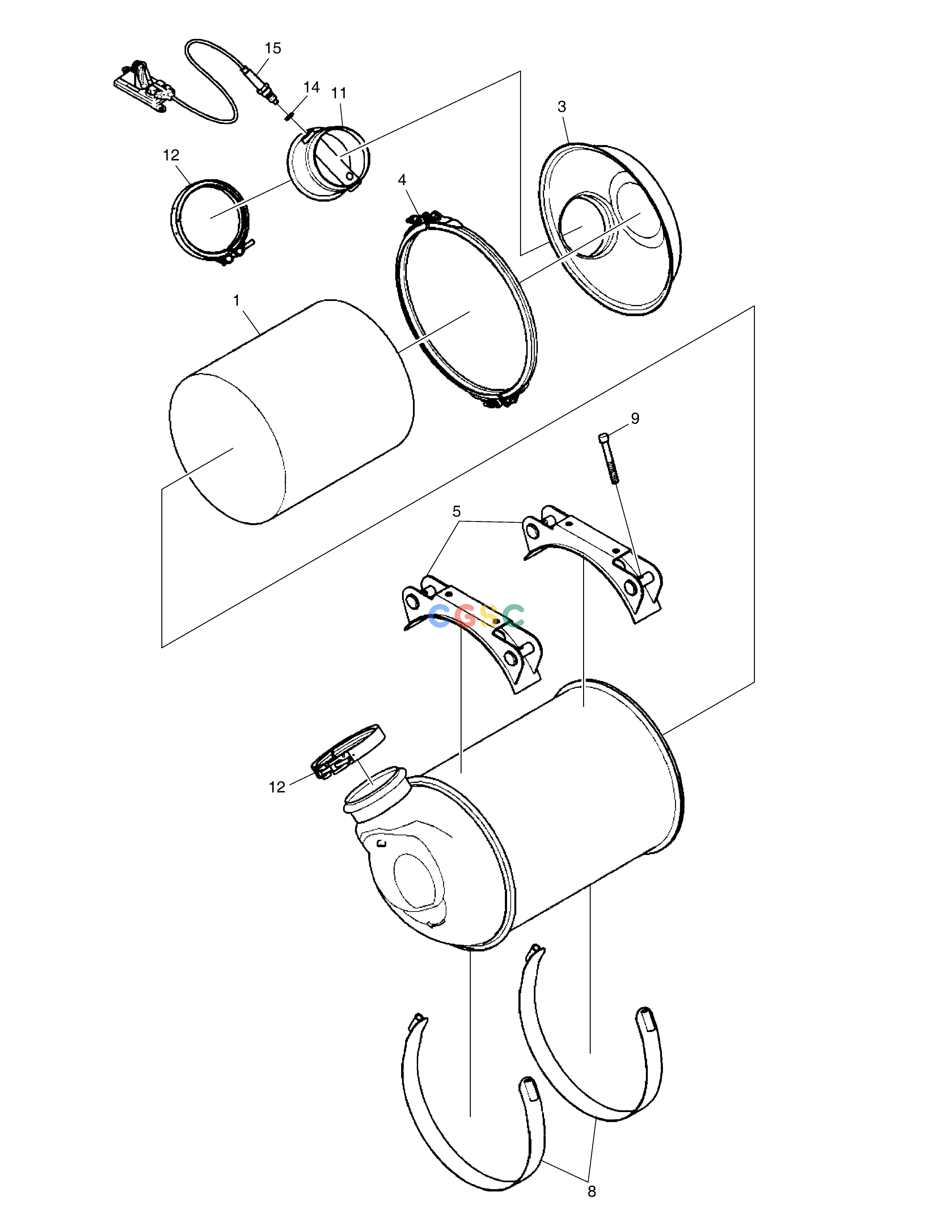 斗山零件查询CATALYTIC MUFFLER DX300LC-5(S/N:1001~1057) Doosan parts catalog online