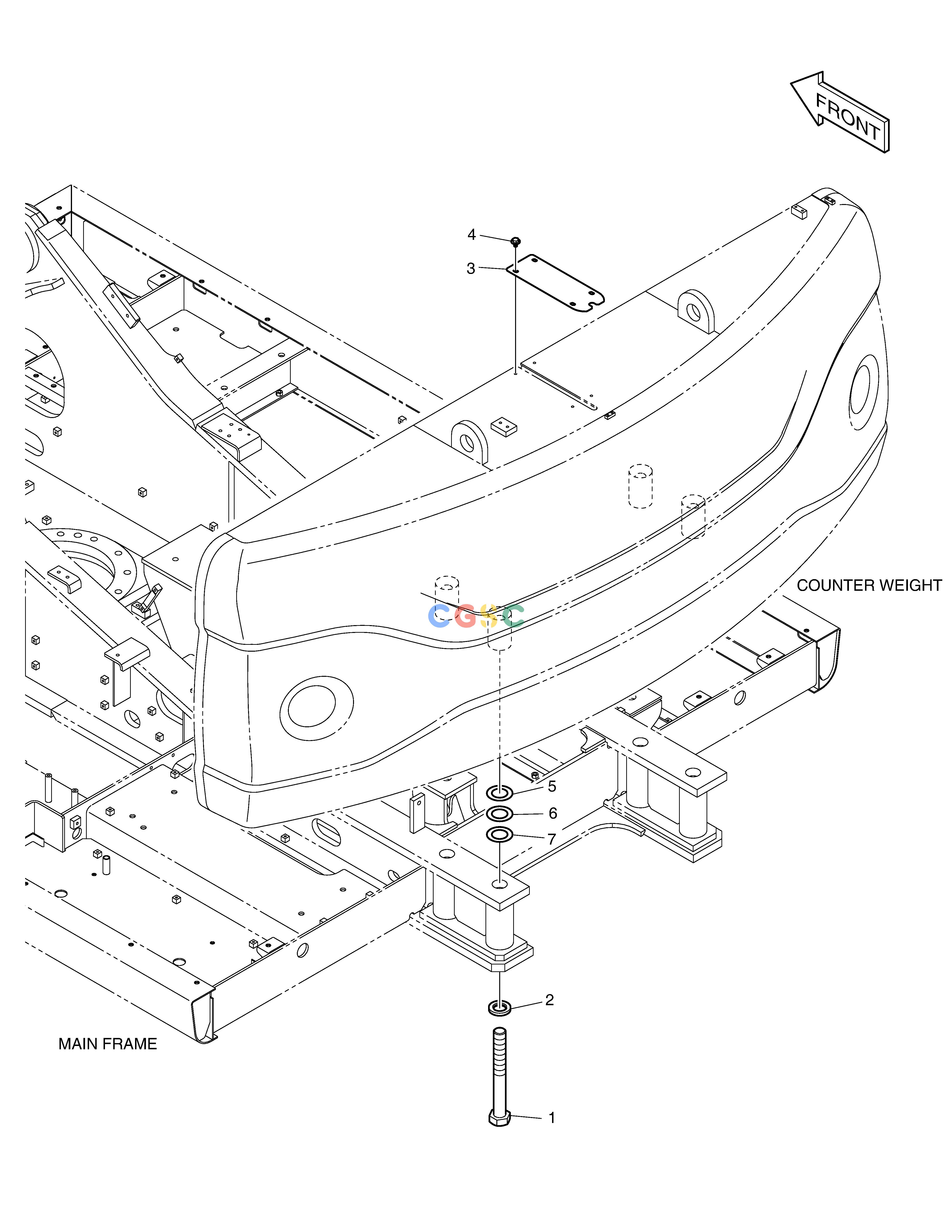 斗山零件查询COUNTER WEIGHT DX300LC-5(S/N:1001~1057) Doosan parts catalog online
