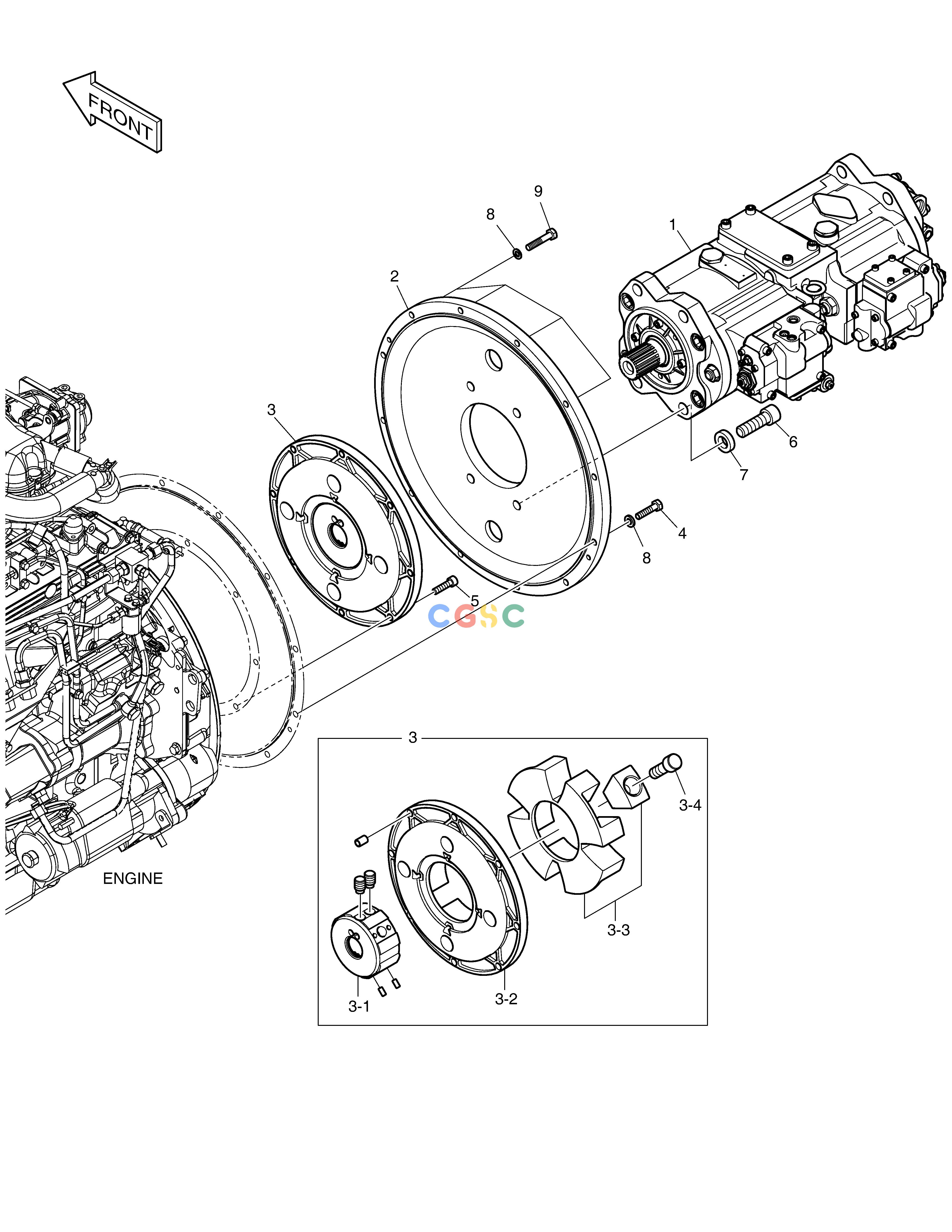 斗山零件查询PUMP MOUNTING DX300LC-5(S/N:1001~1057) Doosan parts catalog online
