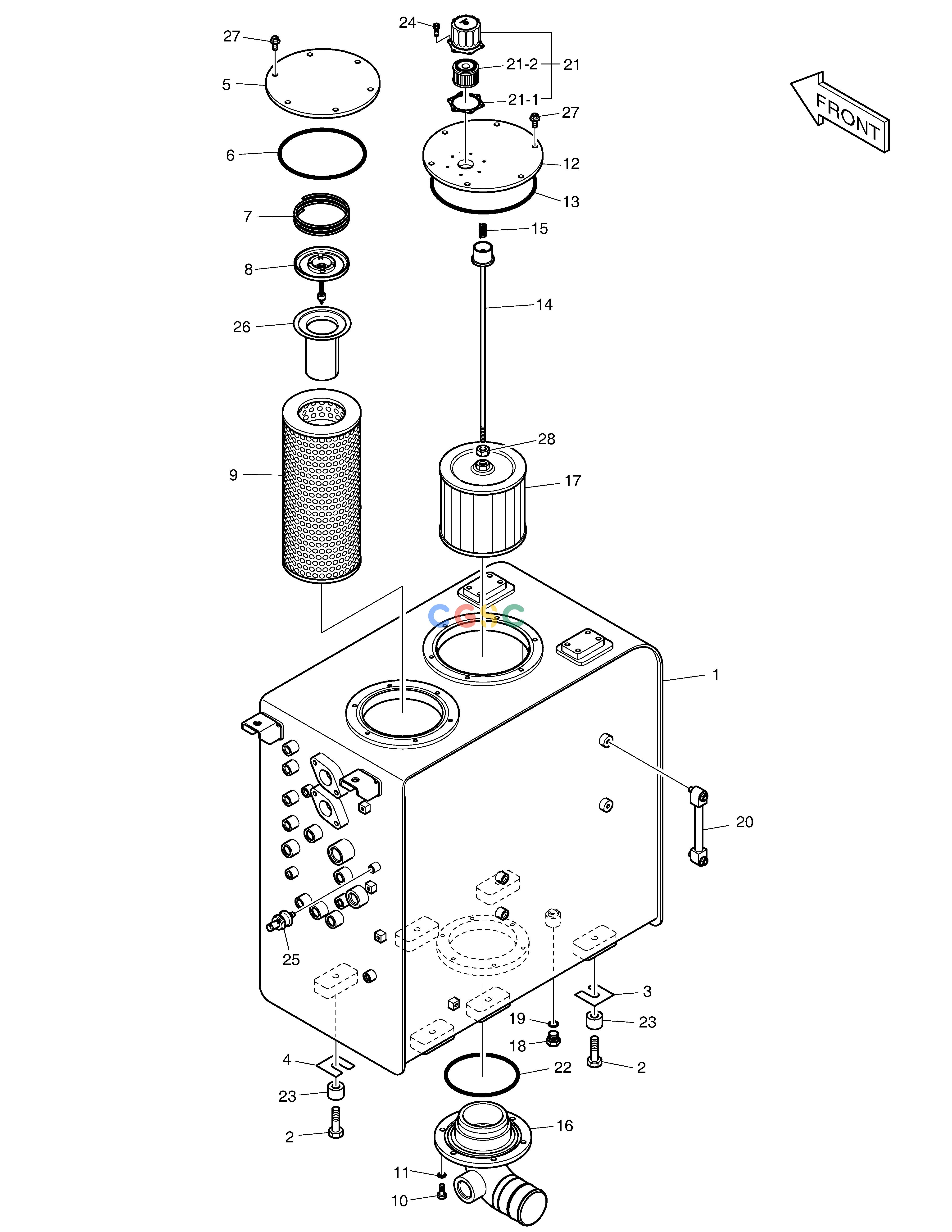 斗山零件查询OIL TANK DX300LC-5(S/N:1001~1057) Doosan parts catalog online