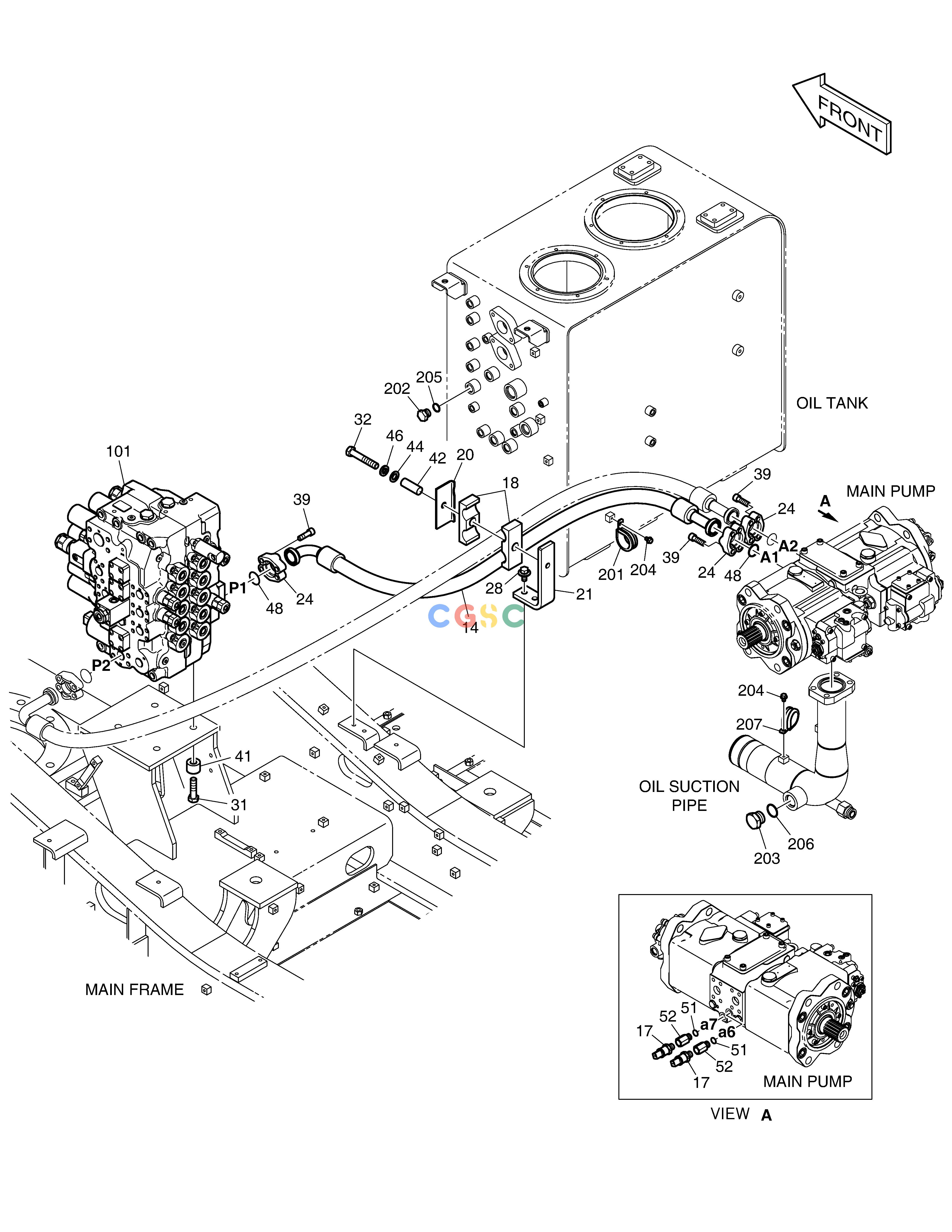 斗山零件查询MAIN PIPING(1) - PUMP DX300LC-5(S/N:1001~1057) Doosan parts catalog online