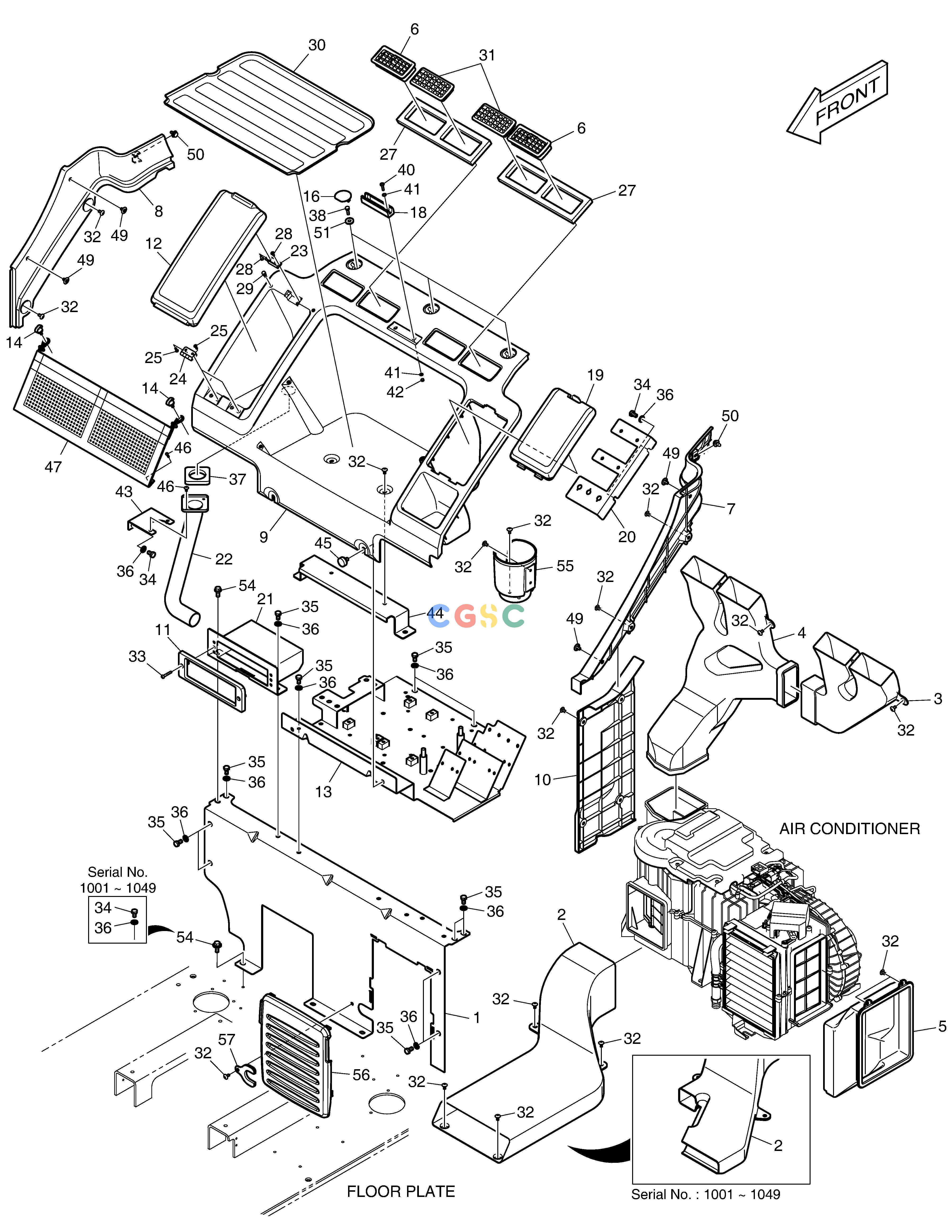 斗山零件查询HEATER COVER DX300LC-5(S/N:1001~1057) Doosan parts catalog online