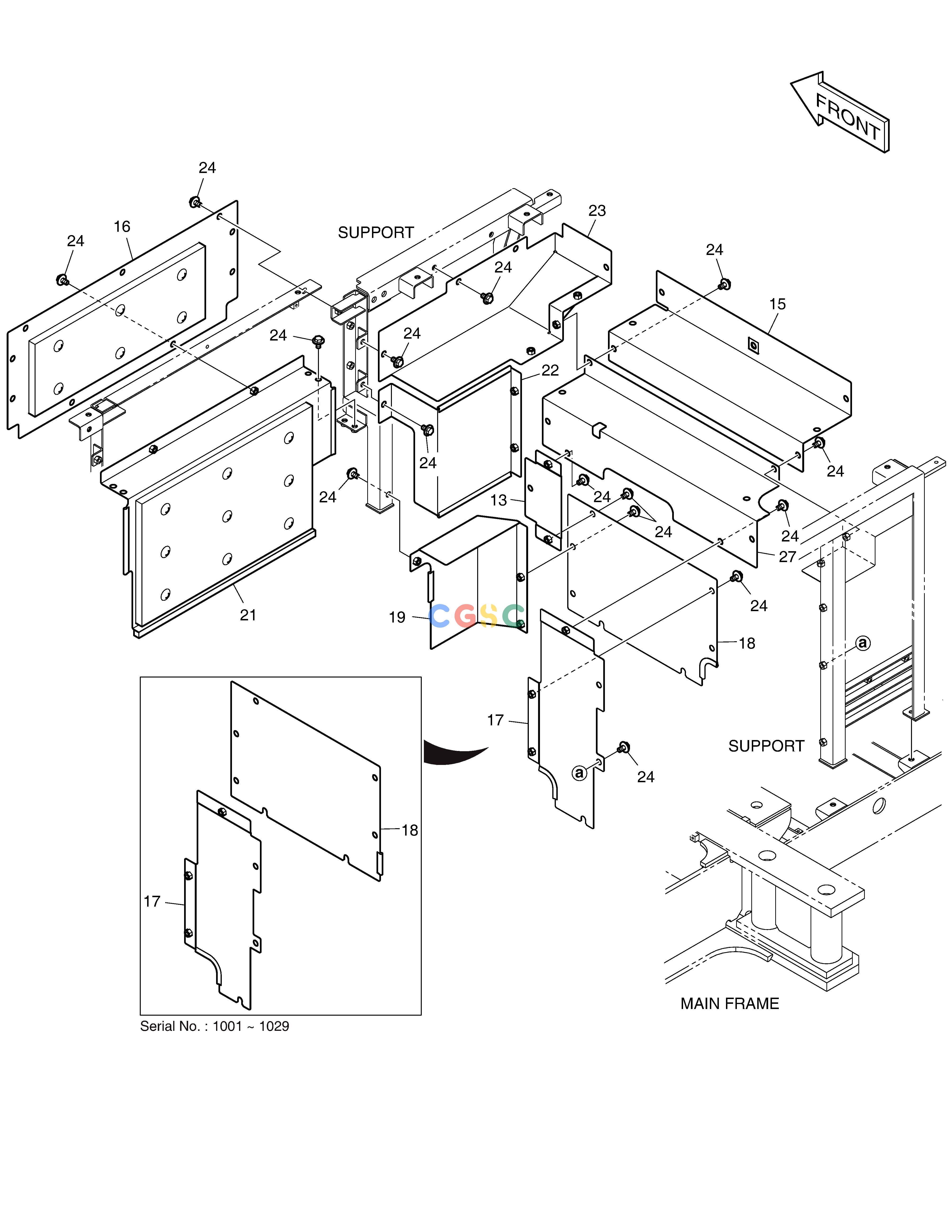 斗山零件查询BAFFLE DX300LC-5(S/N:1001~1057) Doosan parts catalog online