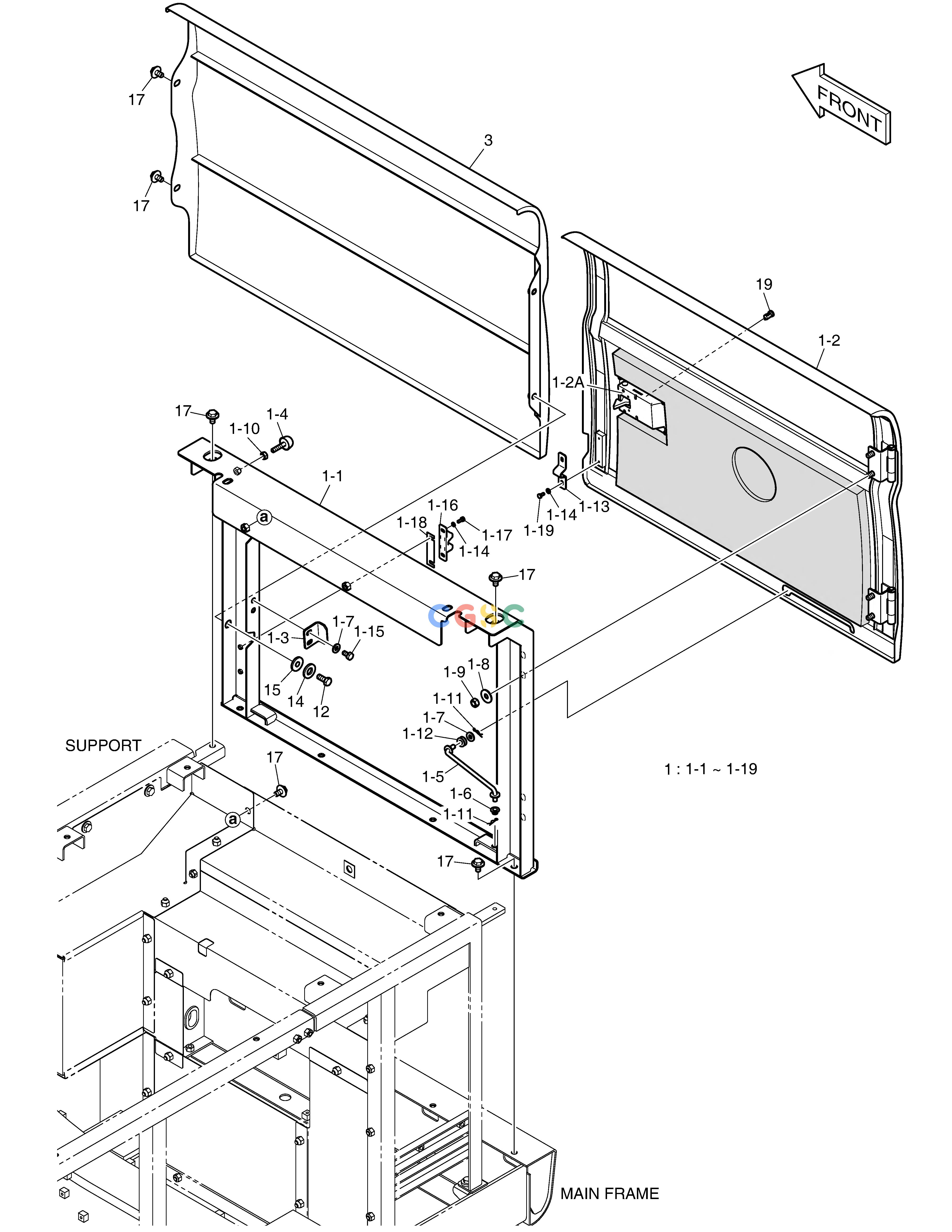 斗山零件查询SIDE DOOR - R.H DX300LC-5(S/N:1001~1057) Doosan parts catalog online