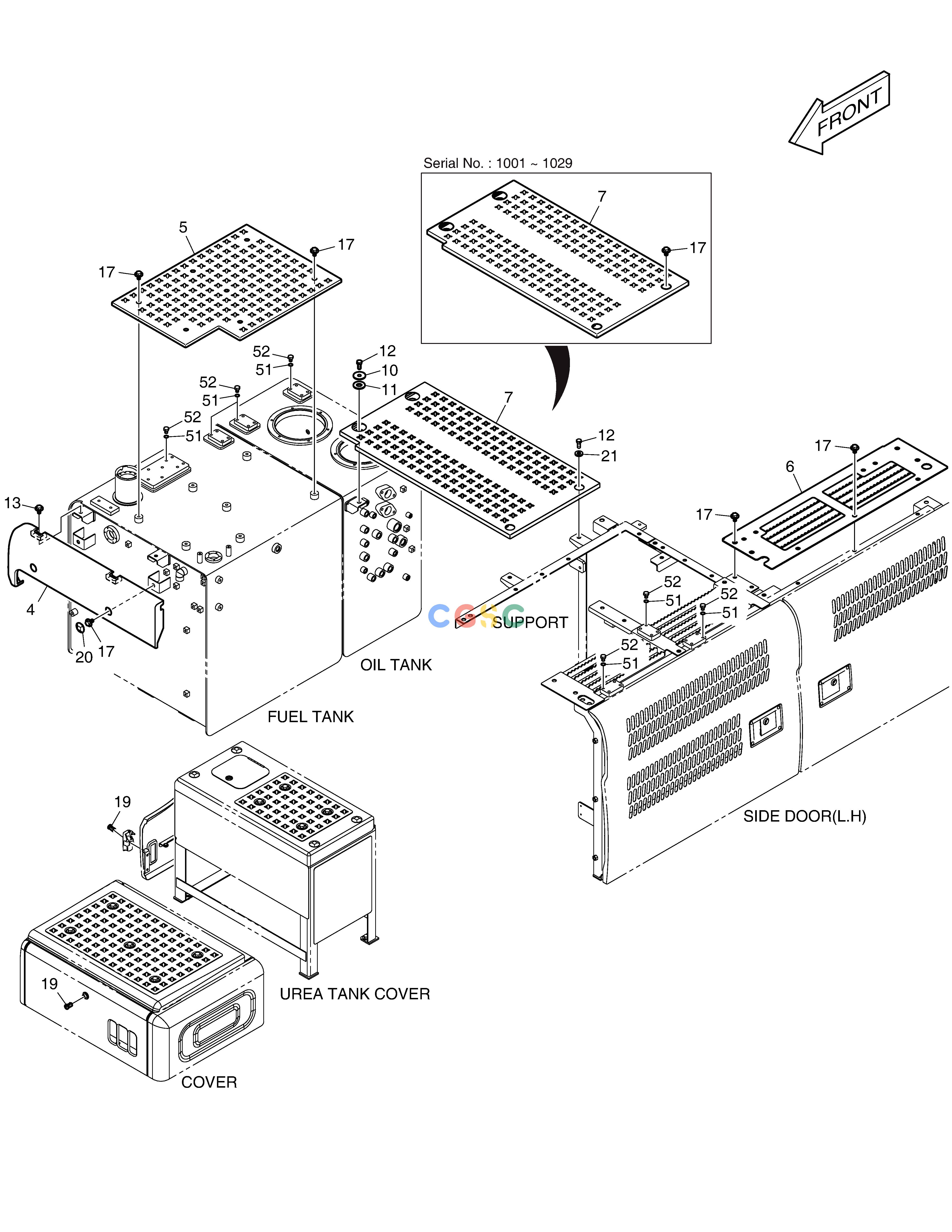 斗山零件查询COVER DX300LC-5(S/N:1001~1057) Doosan parts catalog online