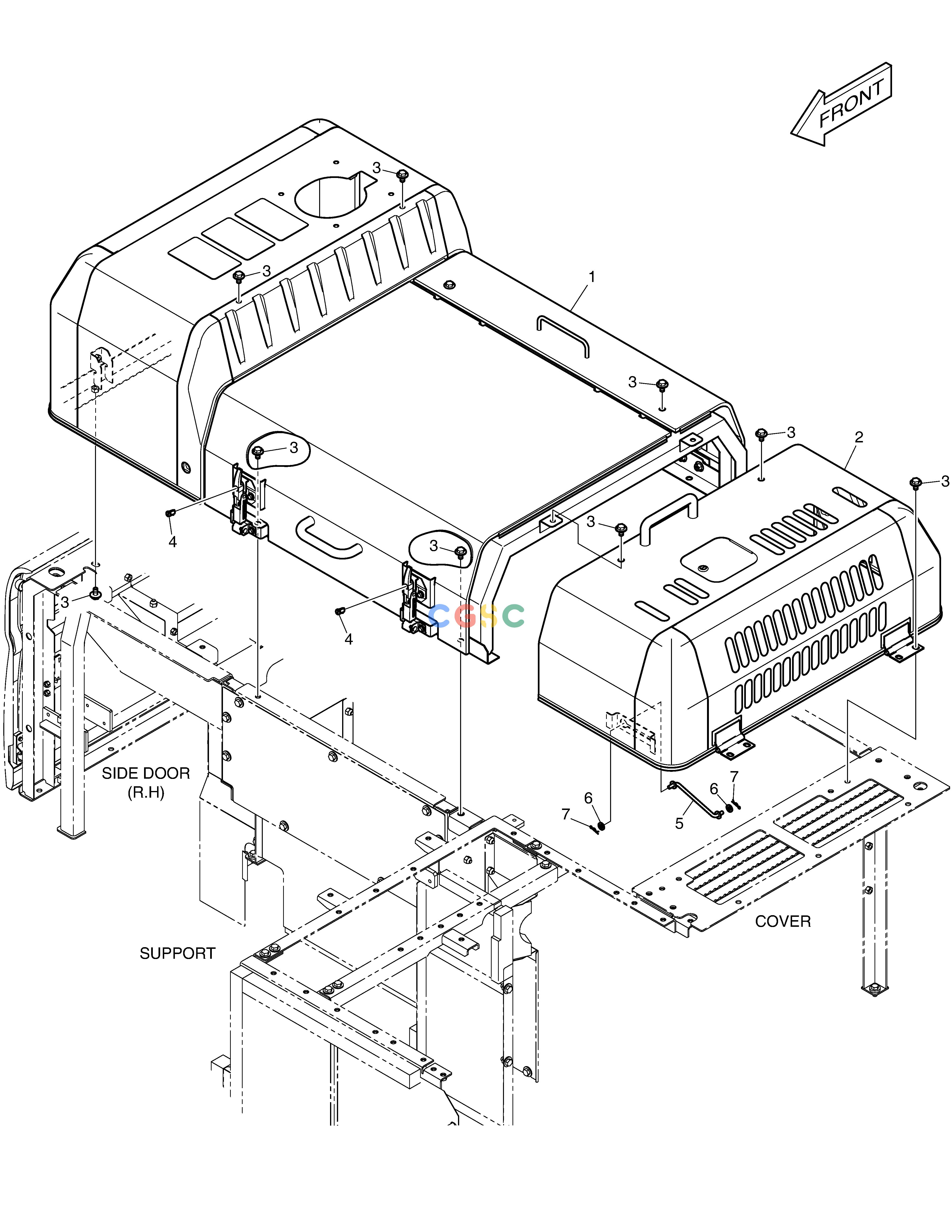 斗山零件查询BONNET ASS'Y DX300LC-5(S/N:1001~1057) Doosan parts catalog online